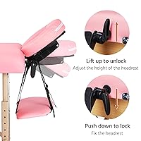 Vista 73 de Yaheetech Mesa de masaje portátil para pestañas, cama de spa, sofá de masaje, mesas de spa plegables ajustables de 2 pliegues con bolsa no tejida