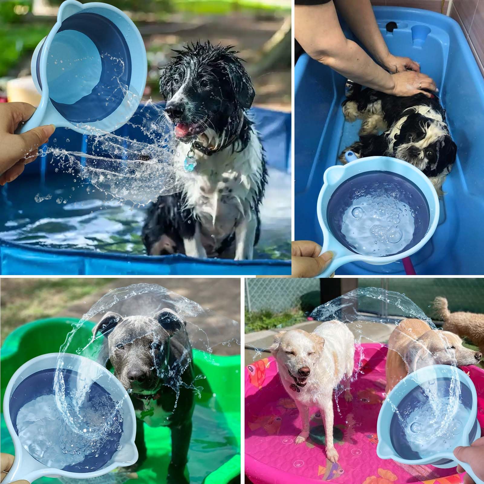 Dog Bath Rinse Cup,Portable Foldable Dog Bath Tubs Accessories,Dog Shower Bathtub Dog Pool Supplies,Dog Washing Tools,Dog Shower Attachment - image 6
