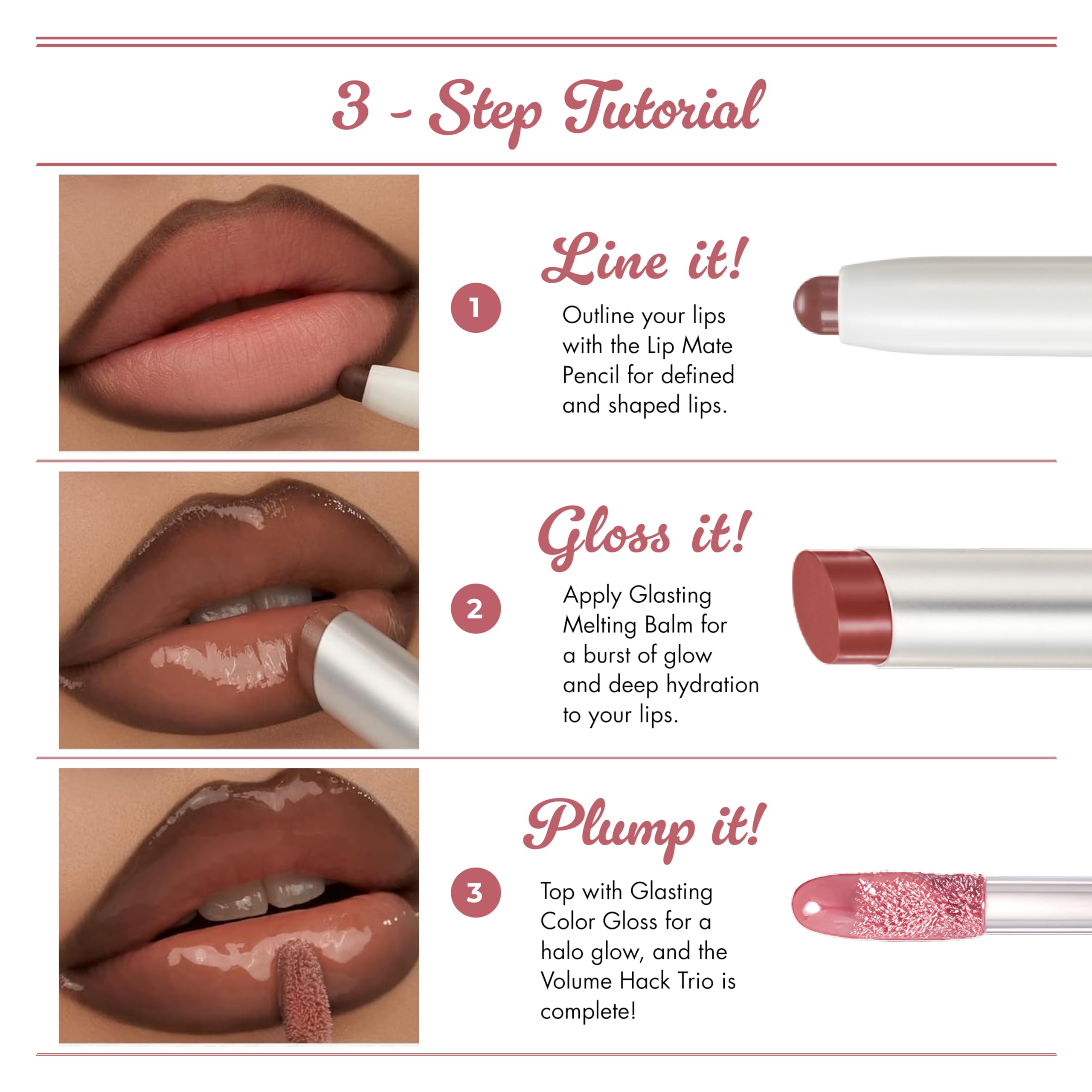 Amazon.com : rom&nd Volume Hack Trio | 3-Step Plumping Lip Combo