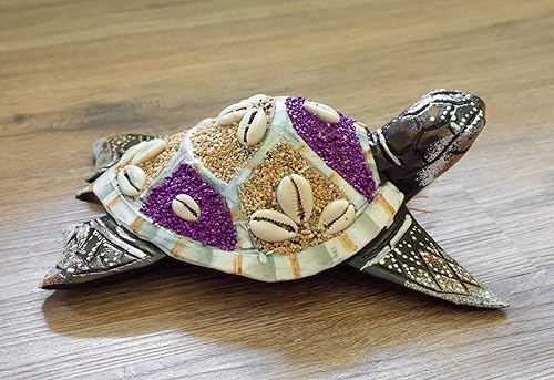 Miniatura 2 de G6 COLLECTION Estatua de tortuga de madera para decoración del hogar, escultura tallada a mano, hecha a mano, hecha a mano, junto al mar, tropical,