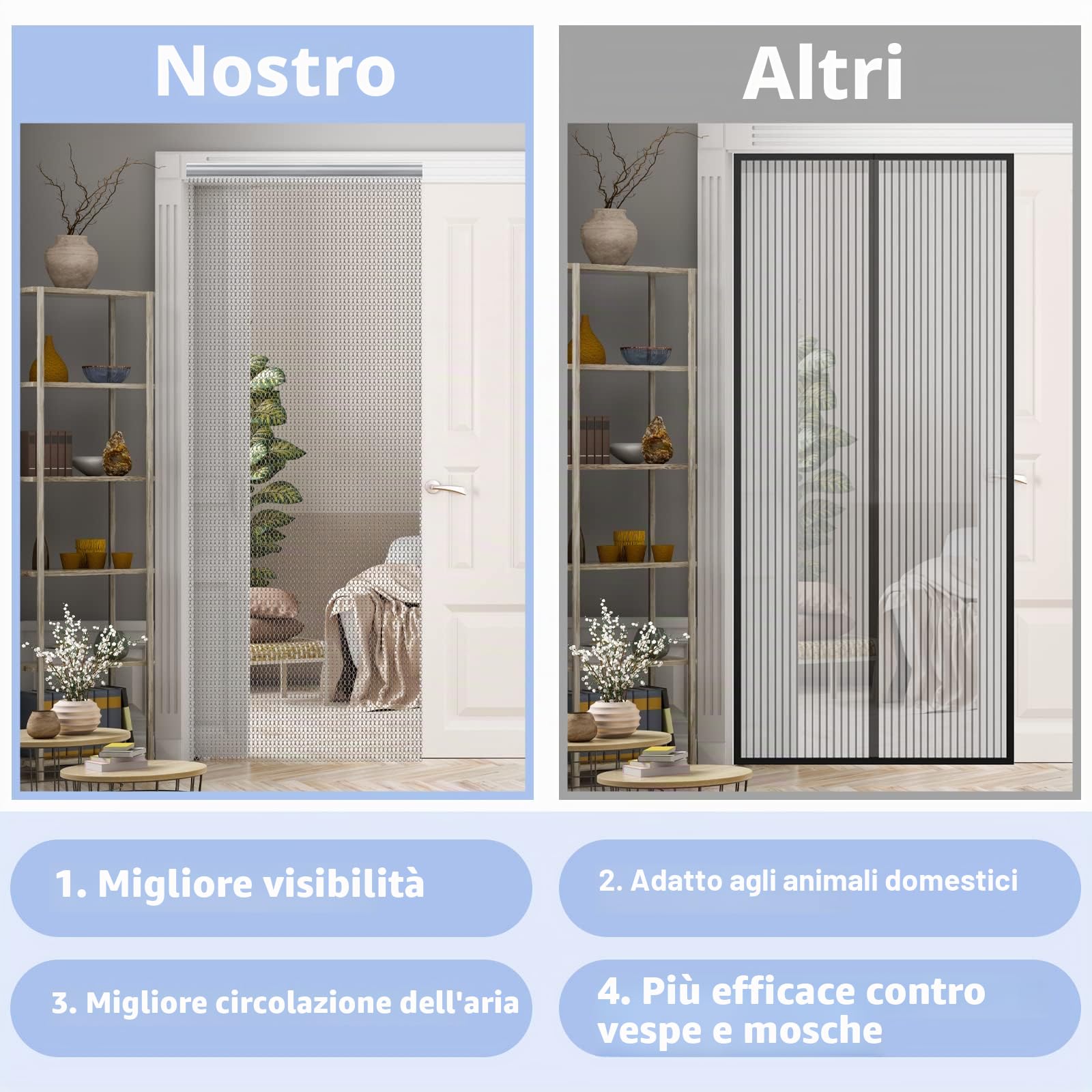 VerRich Tenda in alluminio a catena grigio scuro, 80 x 200 cm, tenda antiinsetti per porta, tenda metallica per mosche e insetti