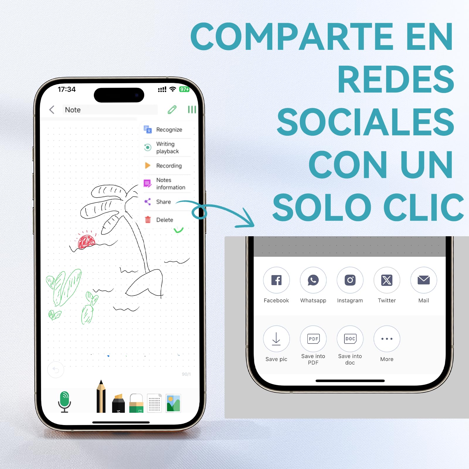 NEWYES SyncPen 4.0 - Cuaderno Digital & Pizarra Digital & Bolígrafo Inteligente, Sincronización y Reconocimiento en 73 Idiomas, 6 Recargas, Ideal para Apuntes de Clase y Minutas de Reuniones
