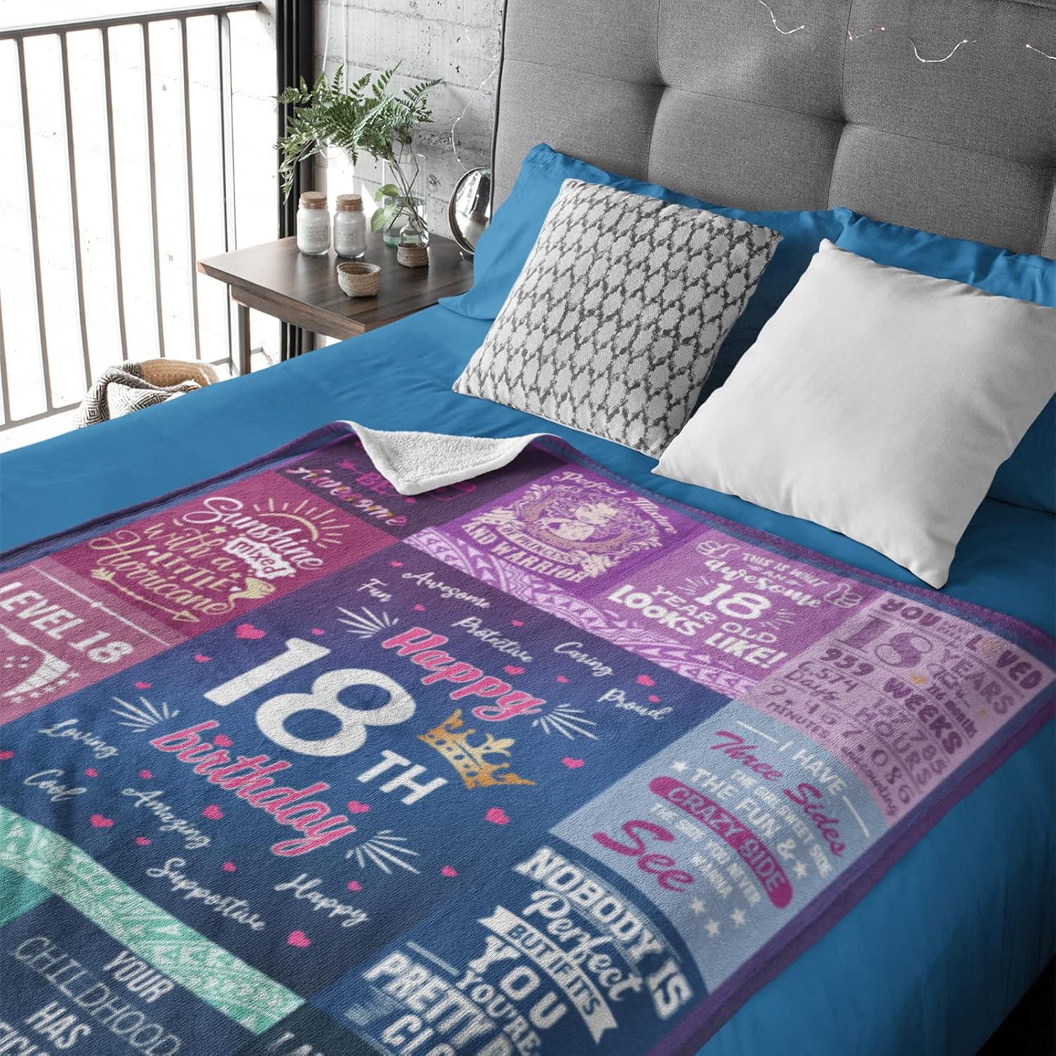 18th Birthday Gifts for Girls - Gifts for 18 Year Old Teen Girl Decorations 60"x50" Blankets - Presents for Daughter Bestie Sister- 18 Yr Birthday Gift Ideas - 18th Bday Decor - Image 4