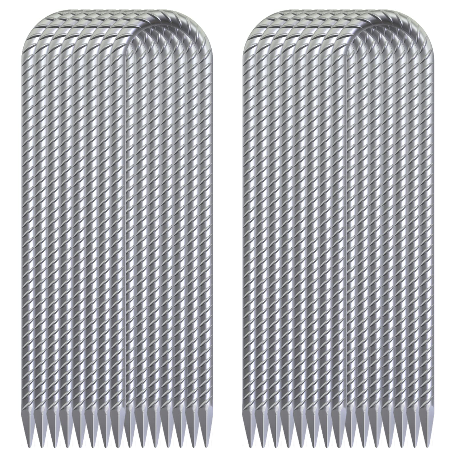 OK5STAR16 Inch Trampoline Wind Stakes 16 Pack U Shaped Rebar Ground Stakes Galvanized Trampoline Stakes Heavy Duty Ground Anchors for Trampoline