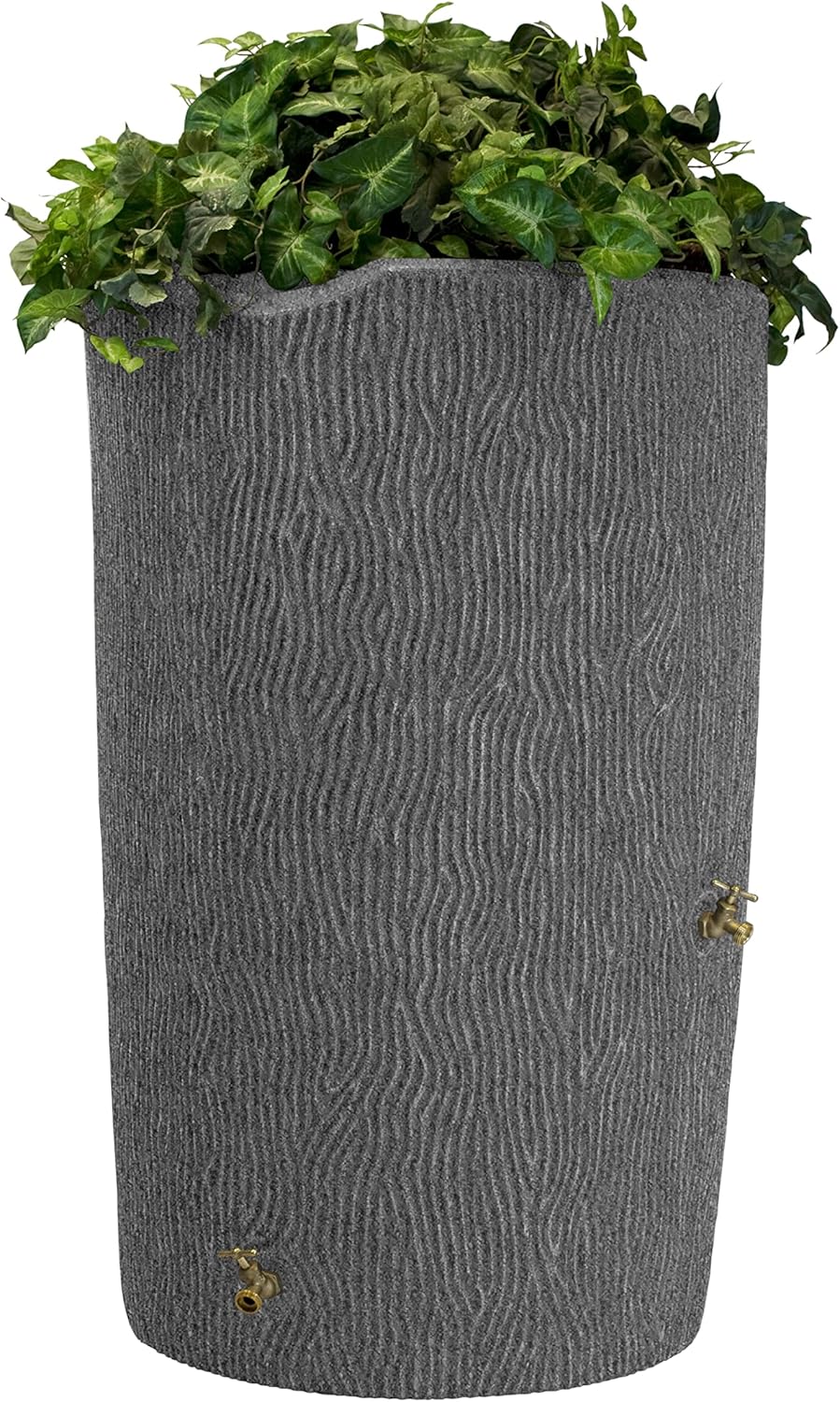 Good Ideas IMP-C90-DAR Impressions Tree Bark Rain Barrel, 90-Gallon, Dark Granite