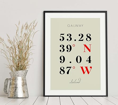 Miniatura 6 de Mapa de Galway, Irlanda, Coordenadas Multilíneas de Colores (8x10)