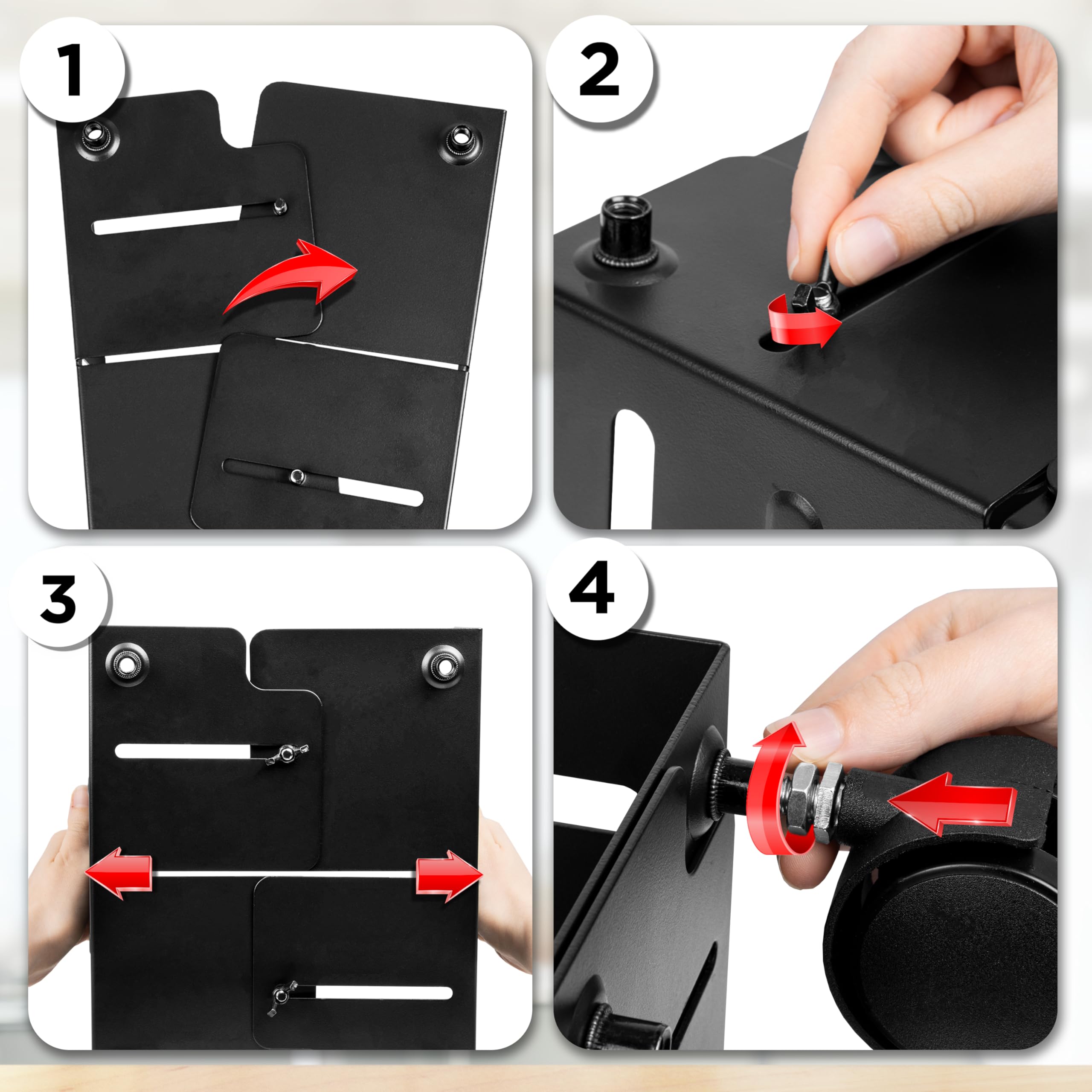 Duronic DMHD2 carrello per computer | Supporto per CPU con 4 rotelle | Regolabile | Compatibilità universale | Sostegno per torre sotto la scrivania | Rotelle bloccabili