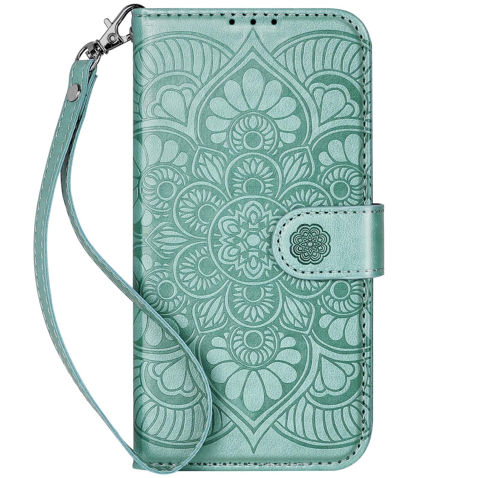 Ateeky iPhone 15 Pro Max Wallet Case,[RFID Blocking] 3 Card Holder Stand with Credit Card Slot PU Leather Magnetic Protective Flip Cover for iPhone 15 Pro Max (Green)