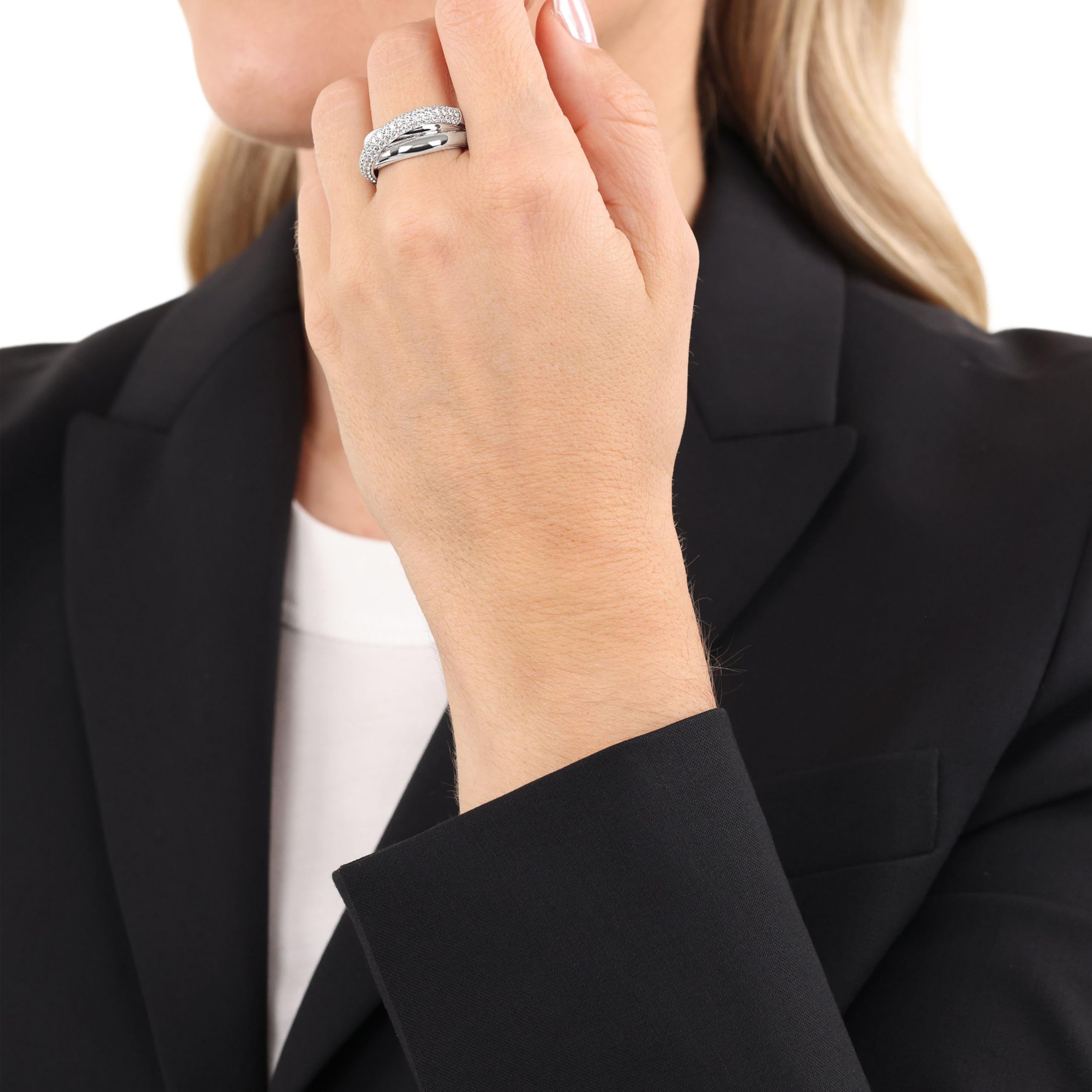 JOOP! Ring für Damen, Silber 925, 8 mm, mit Zirkonia, silber, Geschenkidee, kommt in Schmuck Geschenk Box