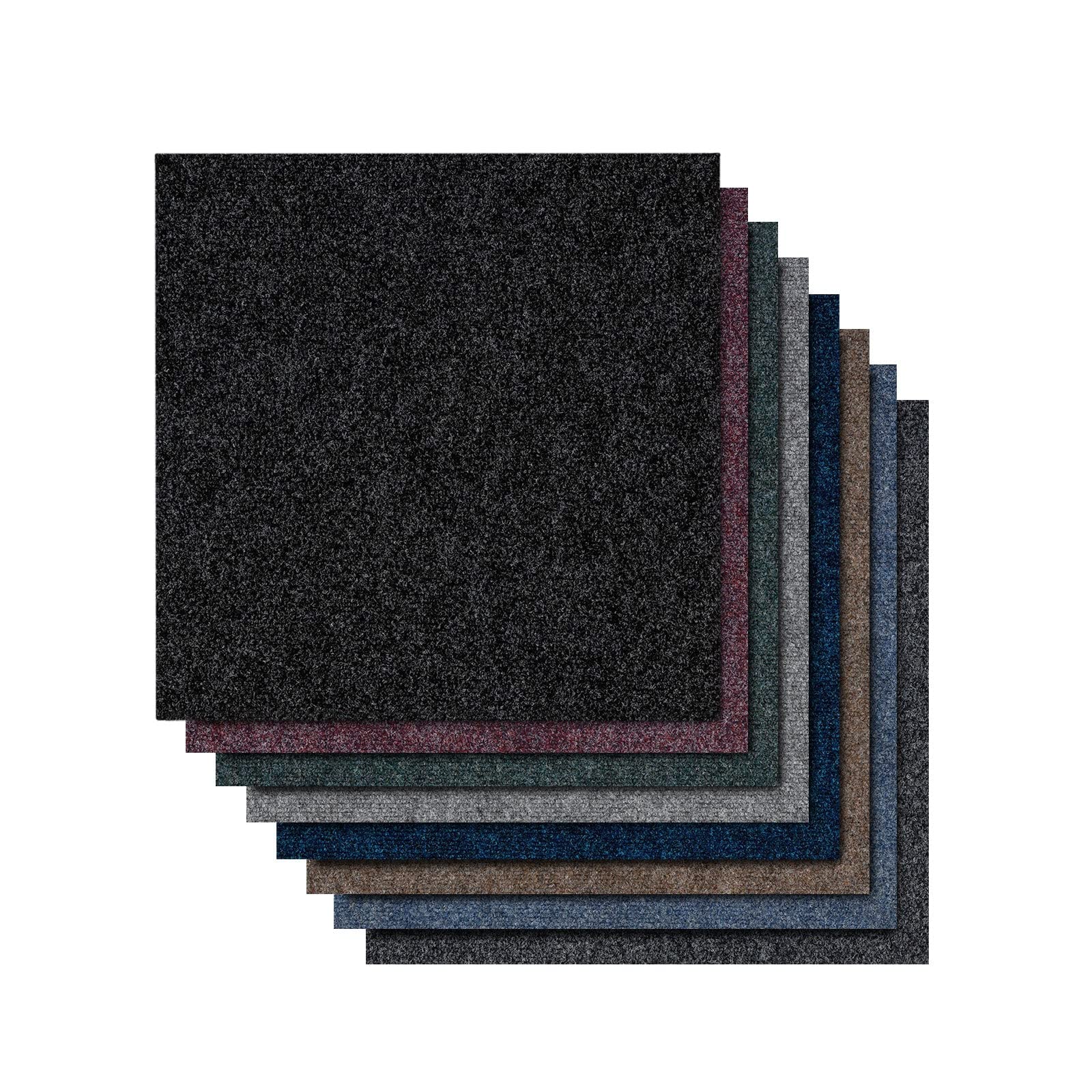 FLODI. Carpet Tiles Basel, 50 x 50 cm (Green, 24 Tiles, 6 m²) Heavy Duty Carpet Tile Flooring Squares, Bitumen Back Floor Tiles for Home, Office and Commerical