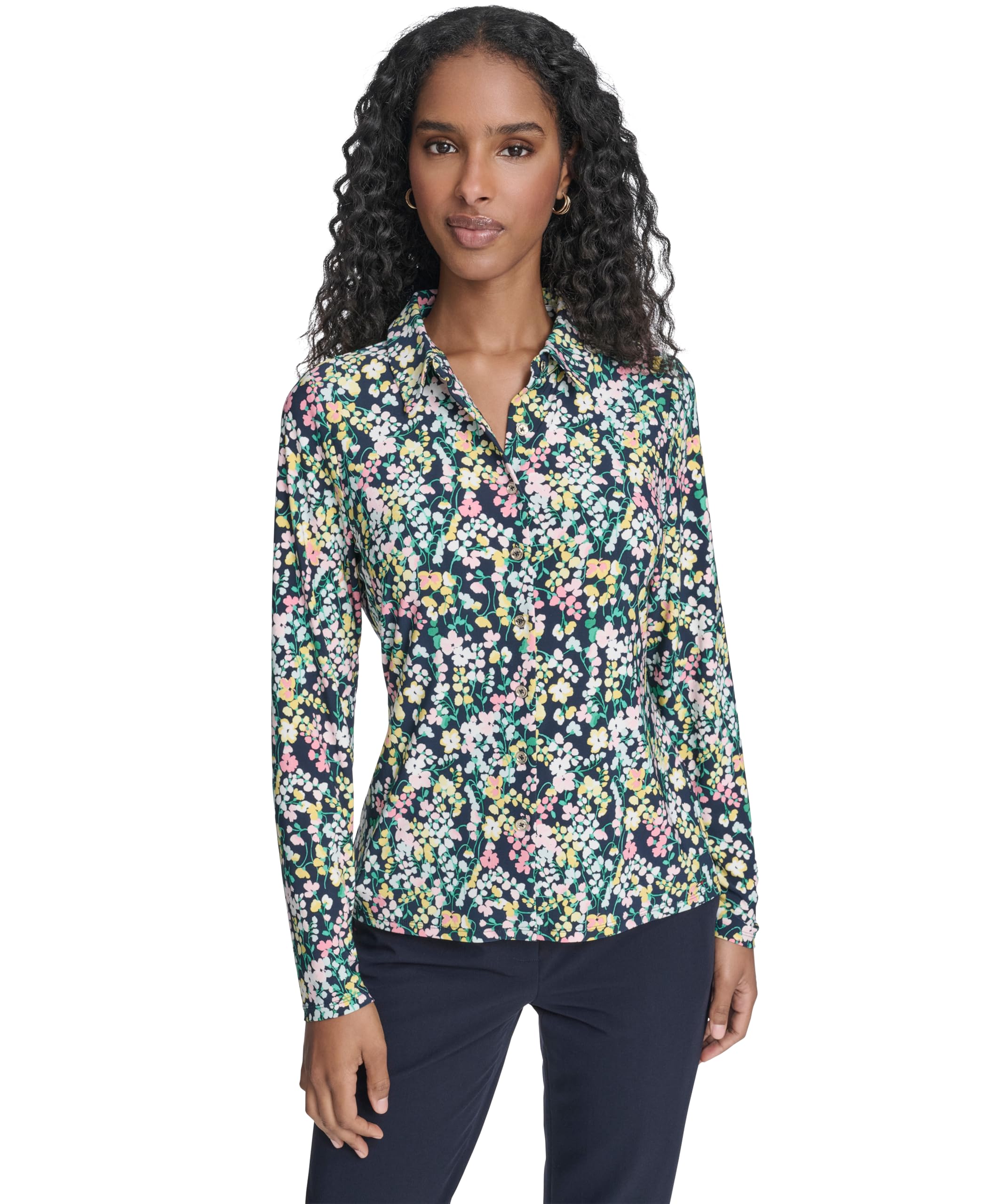 Women's Soft Work Top Long Sleeve Knit Top