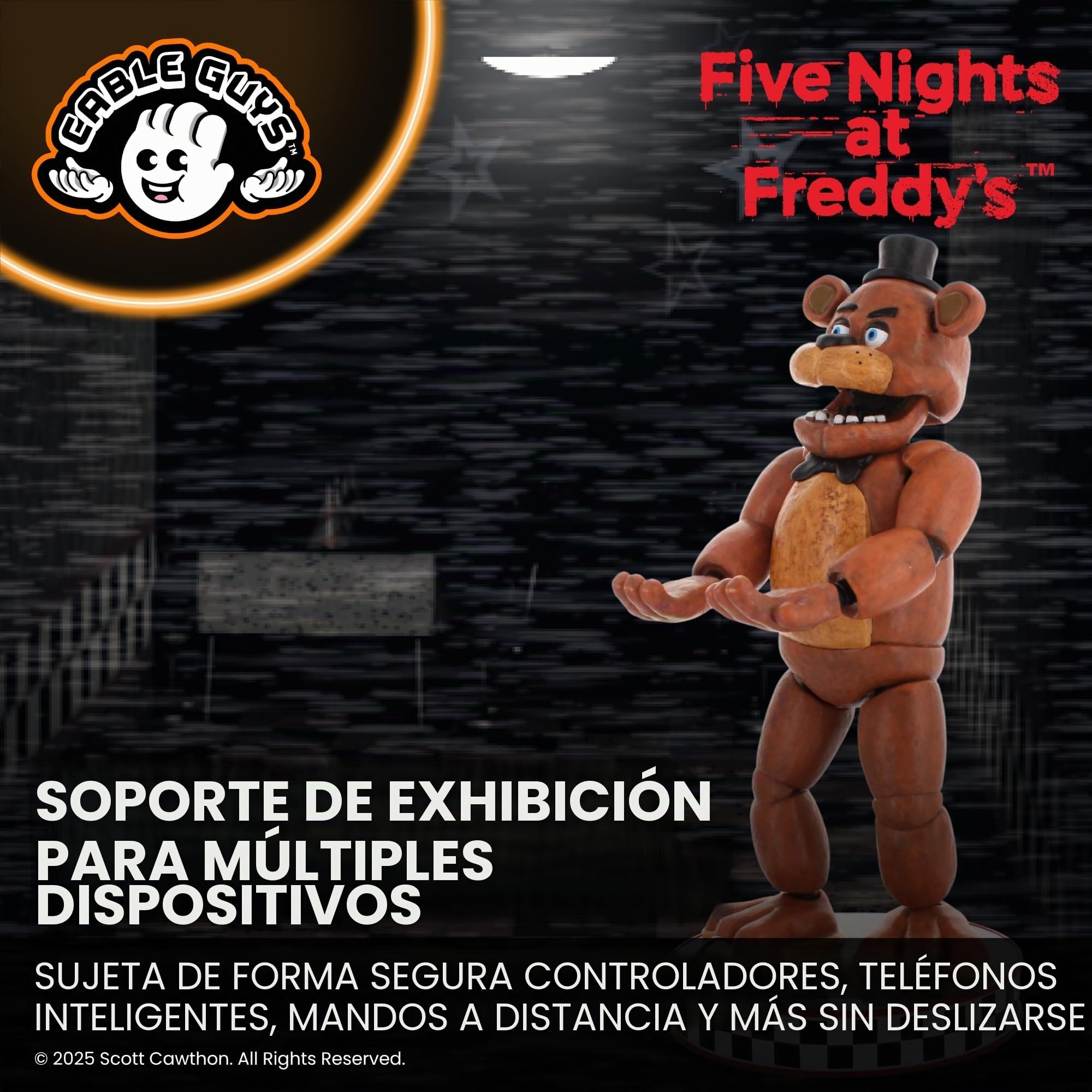 Cableguys Five Nights At Freddy'S Freddy Soporte Mando y Movil - Figuras Soporte para movil y Mando, Compatible con Xbox, PlayStation y la mayoría de mandos estándar, Accesorios Escritorio Gaming