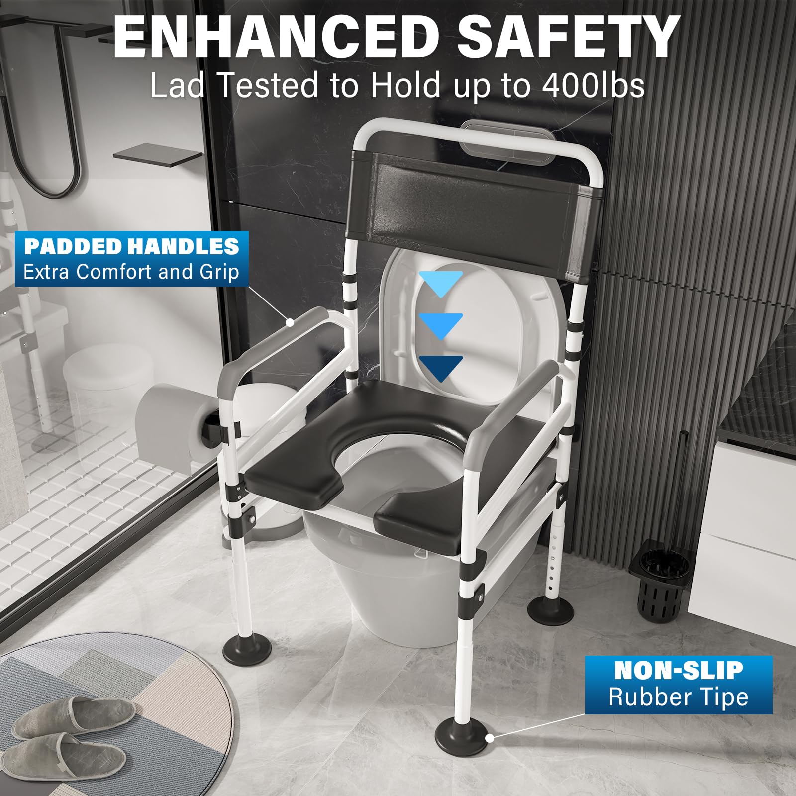Snapklik.com : 4 In1 Bedside Commode Chair For Seniors Heavy Duty ...