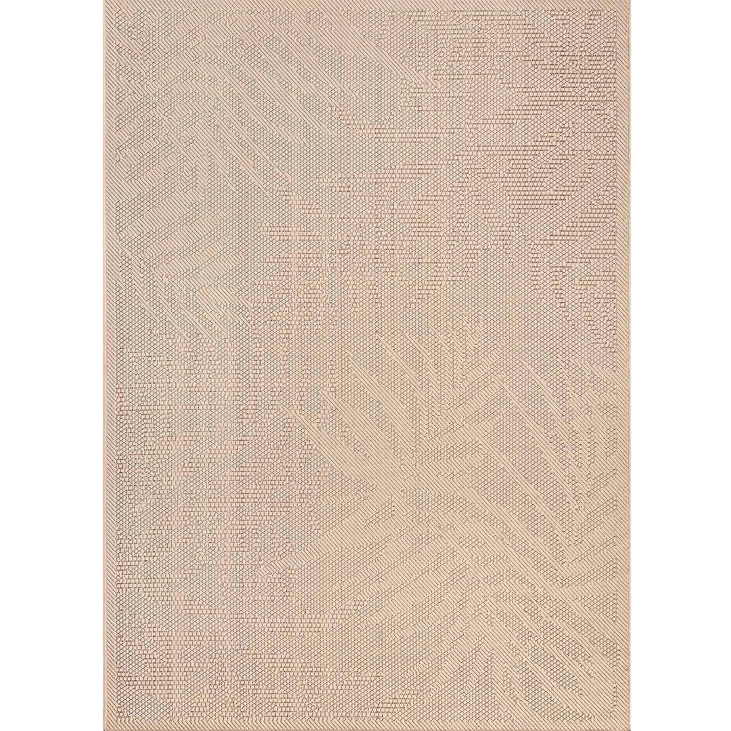 VIMODA In- und Outdoor Teppich Küchen, Terrassen & Balkon Teppich In Beige, Maße:Ø 160 cm Rund