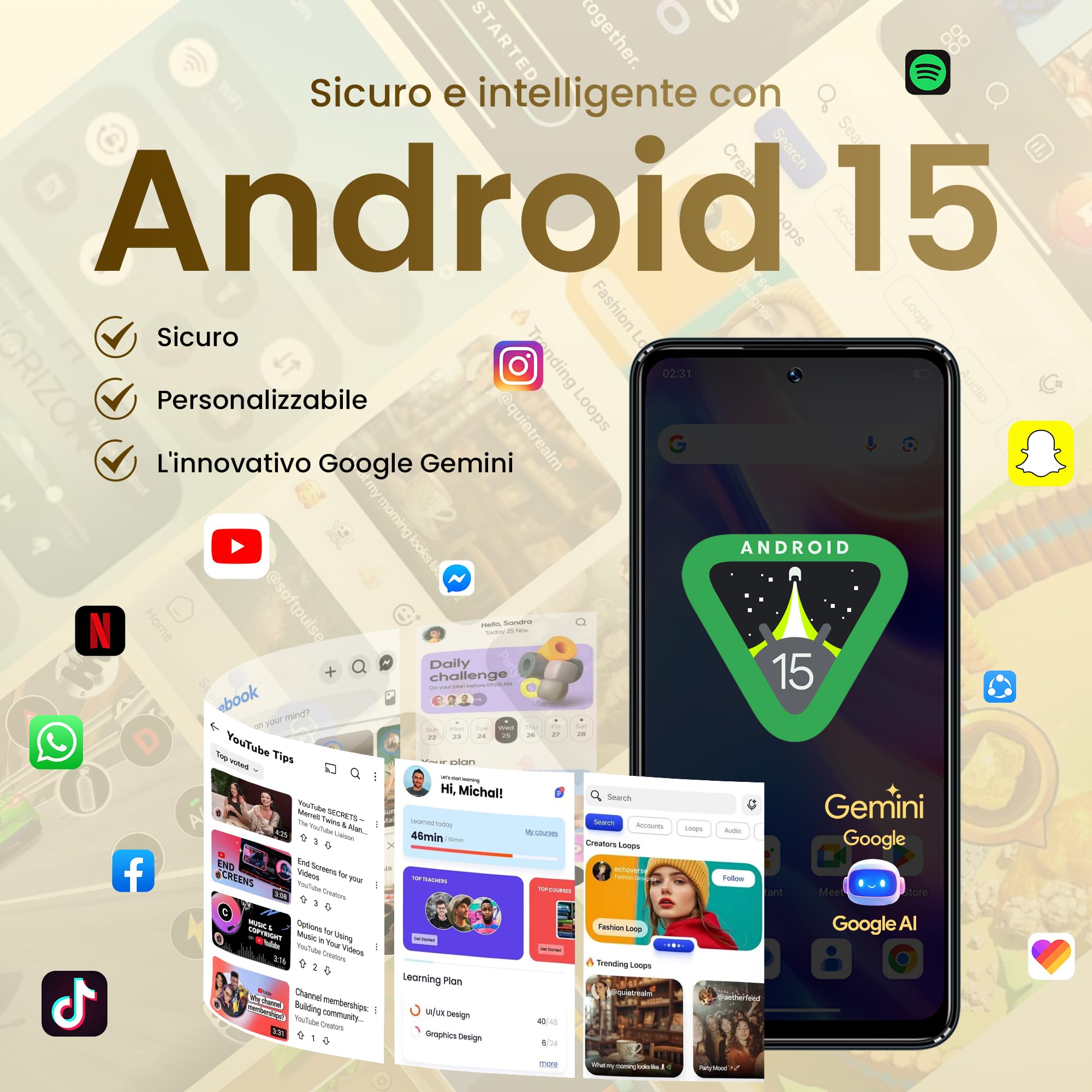 A11 Pro Android 15 Telefono Cellulare, 6.7 Inch HD+ 120Hz Mobile Phone, 24GB+256GB/TF 1TB, Dual SIM 4G Android Smartphone, 50MP+8MP AI Camera/Widevine L1/Face ID/GPS/OTG