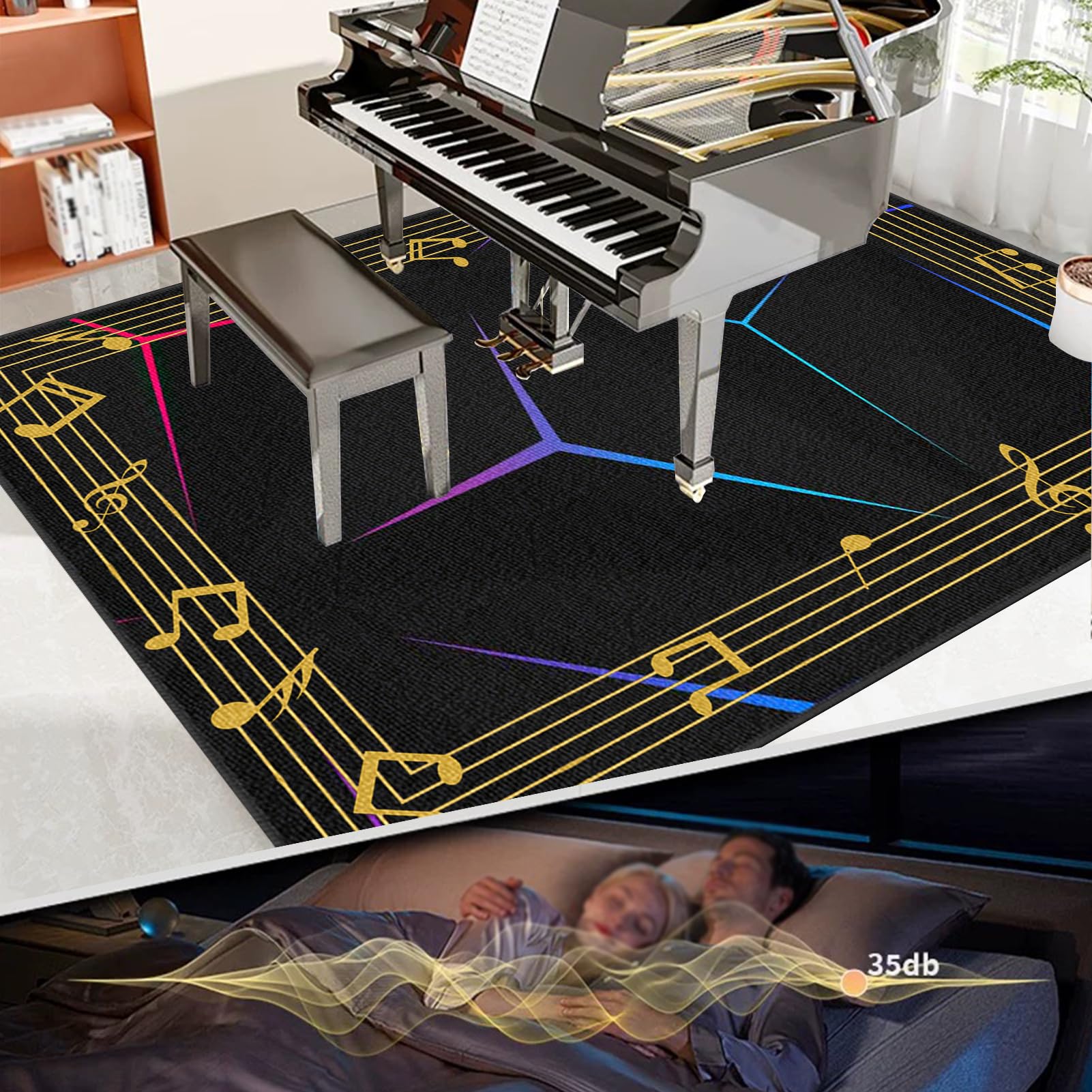 Bateria elektroniczna Dywan na perkusję i perkusję Maty akustyczne Pianino Baterie Akustyczne Maty Na Bęben Dźwiękoszczelny Antypoślizgowy Mata 200 x 160 cm