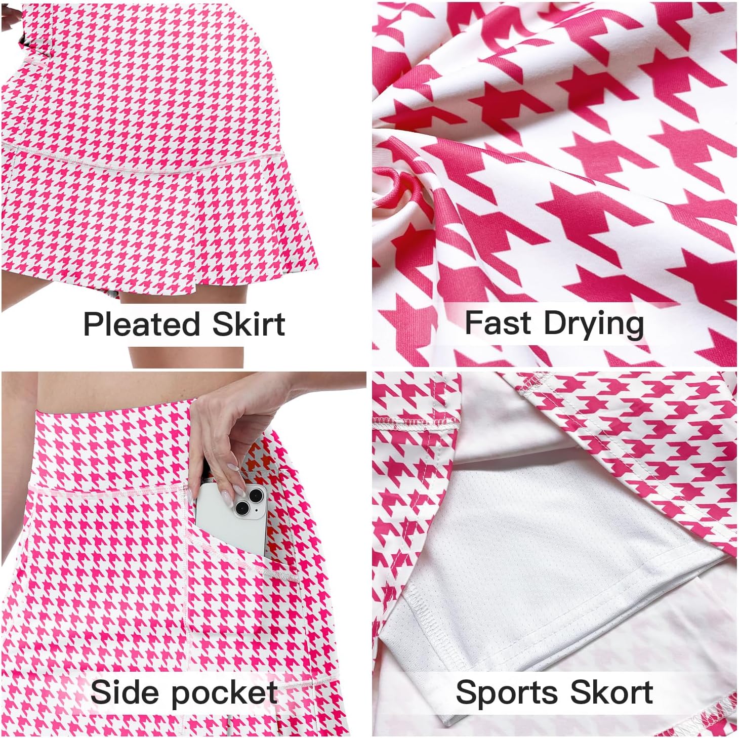 WOWENY Women's Tennis Golf Athletic Skorts Skirts for Women with Pockets High Waist Workout Runnning Skirt Casual - Image 3