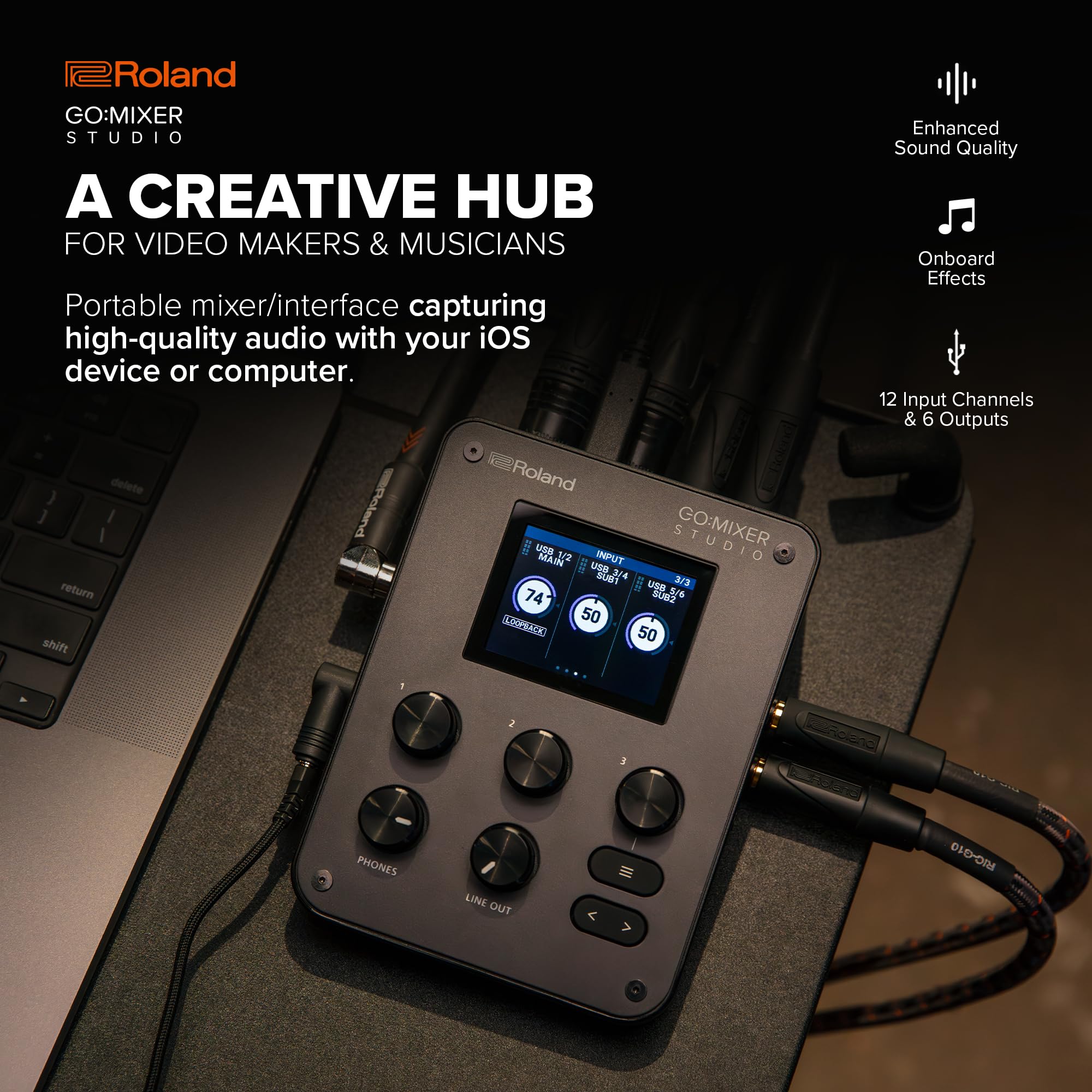 Roland GO:MIXER STUDIO | Portable Multi-Channel Mixer & Audio