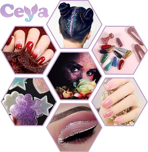 Miniatura 5 de Ceya Purpurina ultrafina de 3.5 onzas  3.53 oz de purpurina blanca perla de 1128 pulgadas 0.008 pulgadas 0.008 in para slime resina epoxi artesanal,