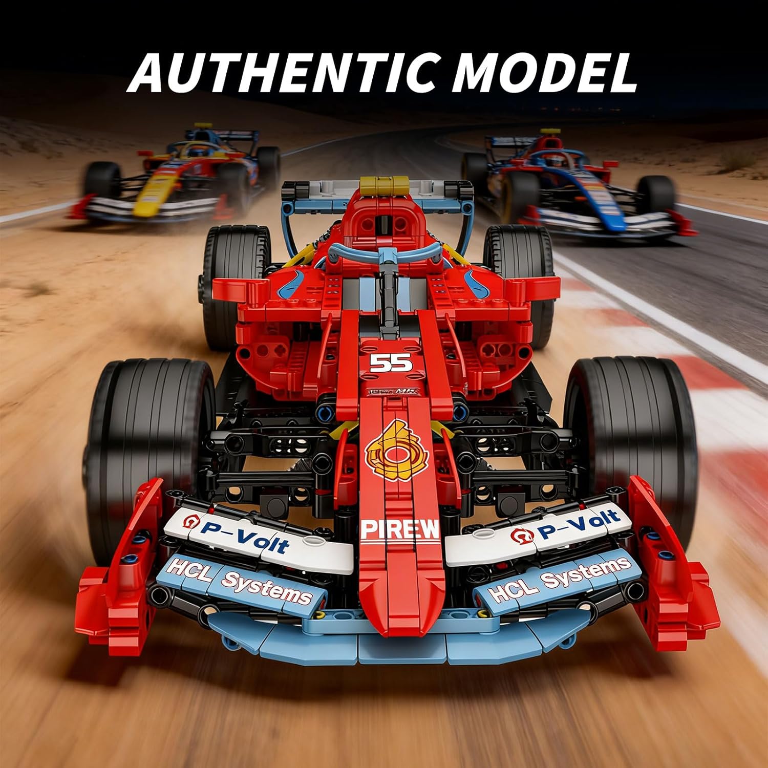 Mould King Racing Car Building Sets, MOC 1:10 Collectible Set for Adults, Race Car with Realistic Details & Display Model for Home or Office Décor (1401+PCS, 13209)