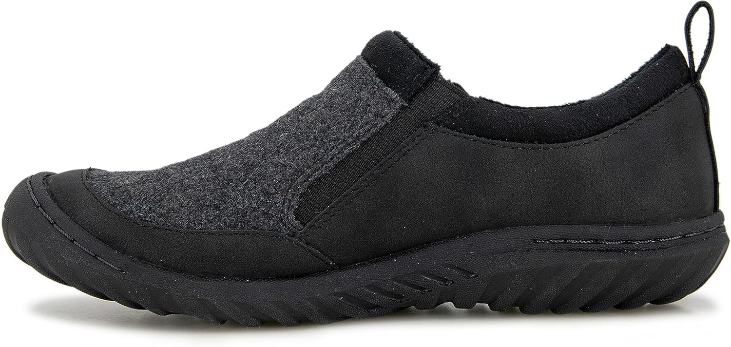 JBU by Jambu Women's Amber Wool Oxford Flat, Black, 8