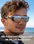 PUKCLAR Mens Driving Sunglasses Polarized Sports Sunglasses Al-Mg Metal Frame Cycling Fishing Golf Goggles