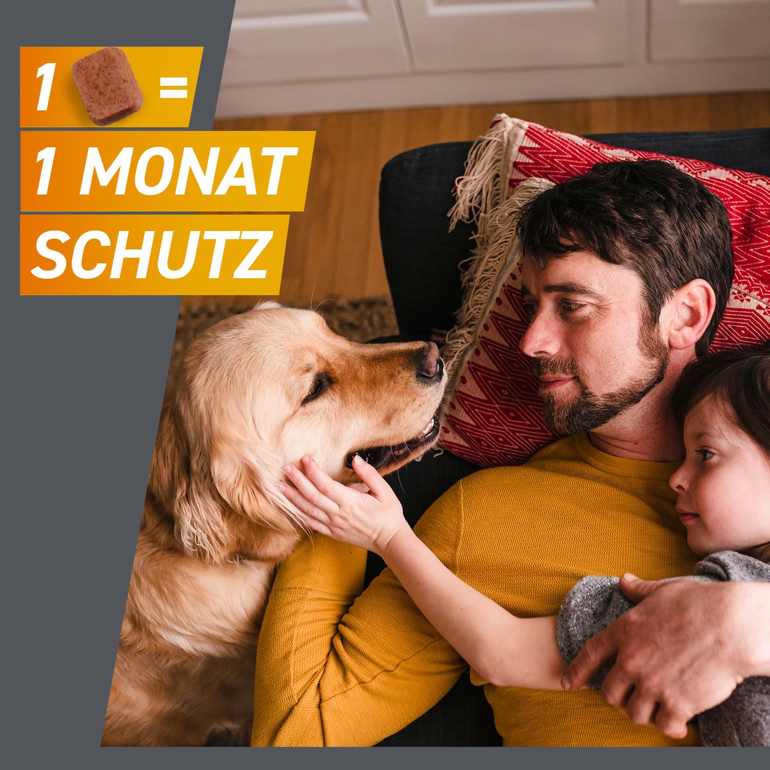FRONTPRO Hund XL - Kautablette gegen Zecken & Flöhe (Hunde 25 bis 50 kg) | 3x Kautabletten (2er Pack) für 6 Monate Schutz - schmeckt einfach mit oder ohne Futter - für große Hunde