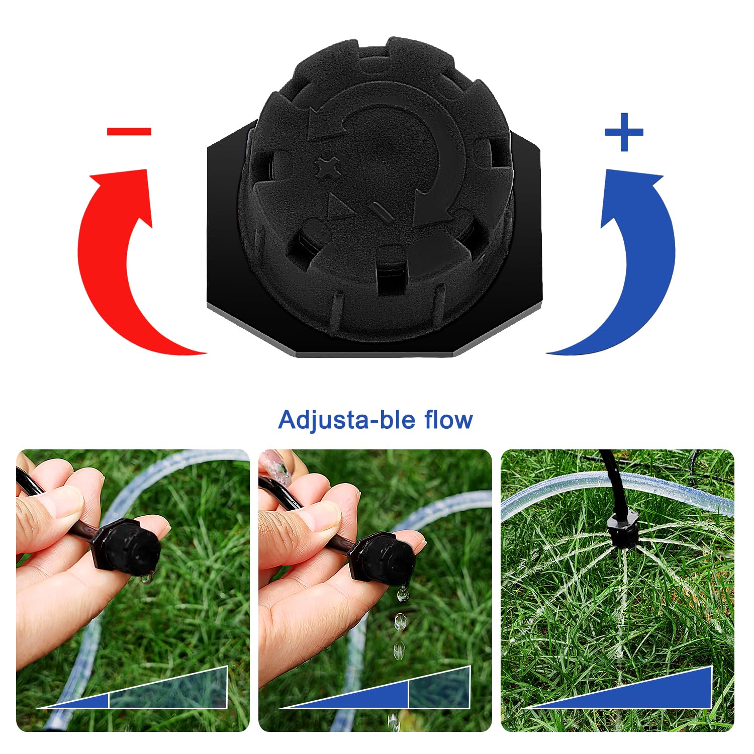 VooGenzek 200 PCS 1/4 Inch Adjustable Irrigation Dripper Sprinklers - Image 3