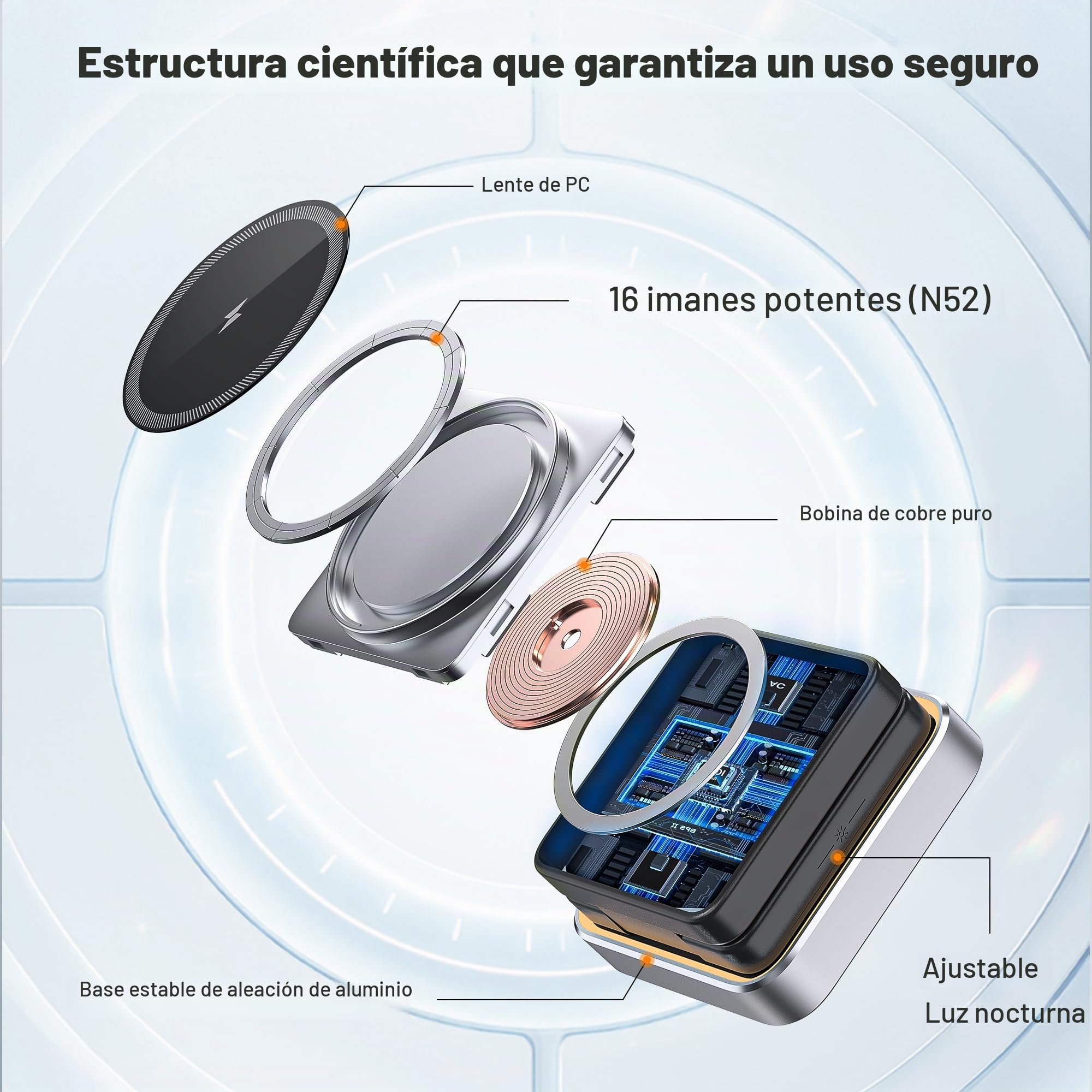 Estacion de Carga iPhone 25W, Plegable Cargador Inalámbrico Rapida para iPhone 17 16 15 14 13 12, 3 en 1 Base de Carga iPhone y iWatch, Soporte de Carga de Viaje con AirPods Pro con 45W Adaptador