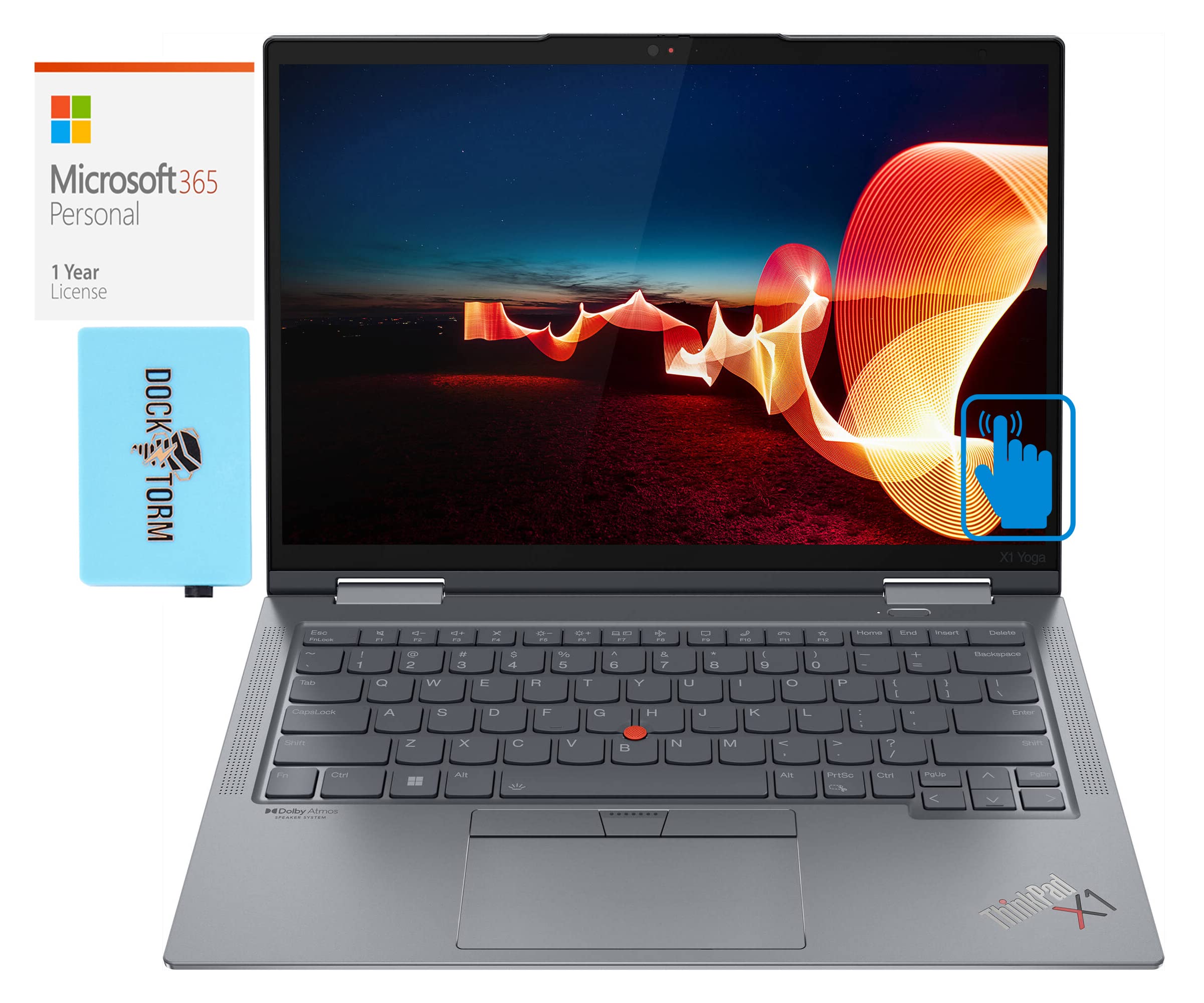 Lenovo ThinkPad X1 Yoga Gen 6 Home & Business 2-in-1 Laptop (Intel i7-1185G7 4-Core, 32GB RAM, 1TB SSD, Intel Iris Xe, 14.0" 60Hz Touch Win 11 Pro) with Microsoft 365 Personal, Dockztorm Hub