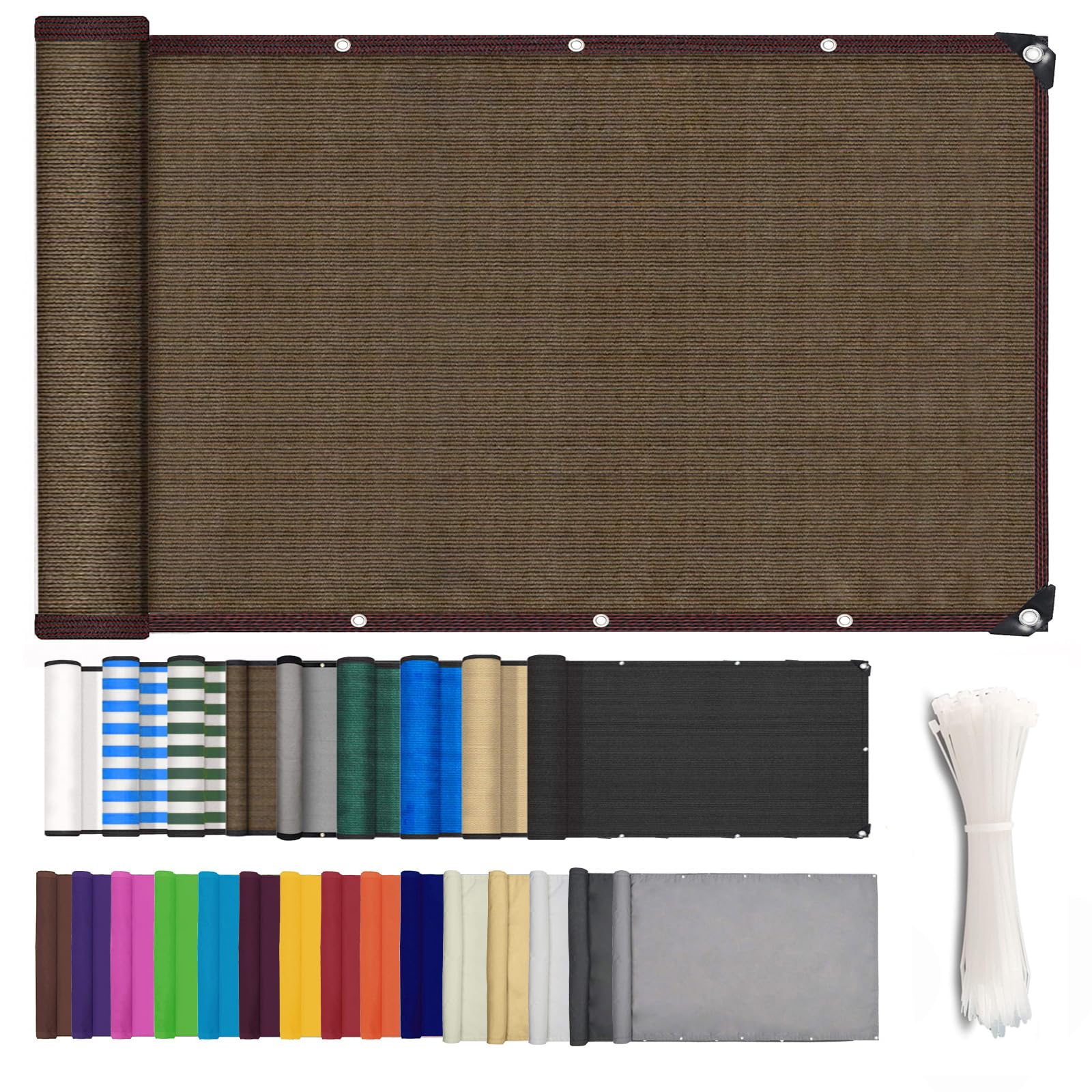 ZHhan Balcony Privacy Screen Wind and UV Protection Balcony Screening for Deck, Backyard, Patio, Balcony, Includes Cable Ties 8 Days Delivered 9 Colors 377 Sizes — image 1
