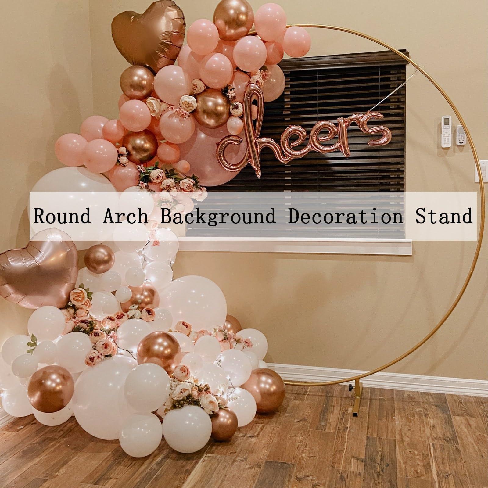 Arco De Globo Set De Arco De Globo De Metal Decoración Reutilizable, Arco De Boda Redondo, Arco De Boda De Metal, para Bodas, Cumpleaños, Graduaciones, Fiestas(White,1.5m)