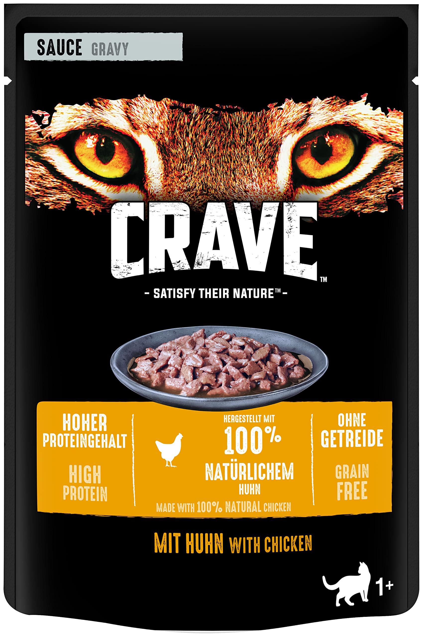 CRAVE Katze Portionsbeutel Sauce mit Huhn 28 x 85g