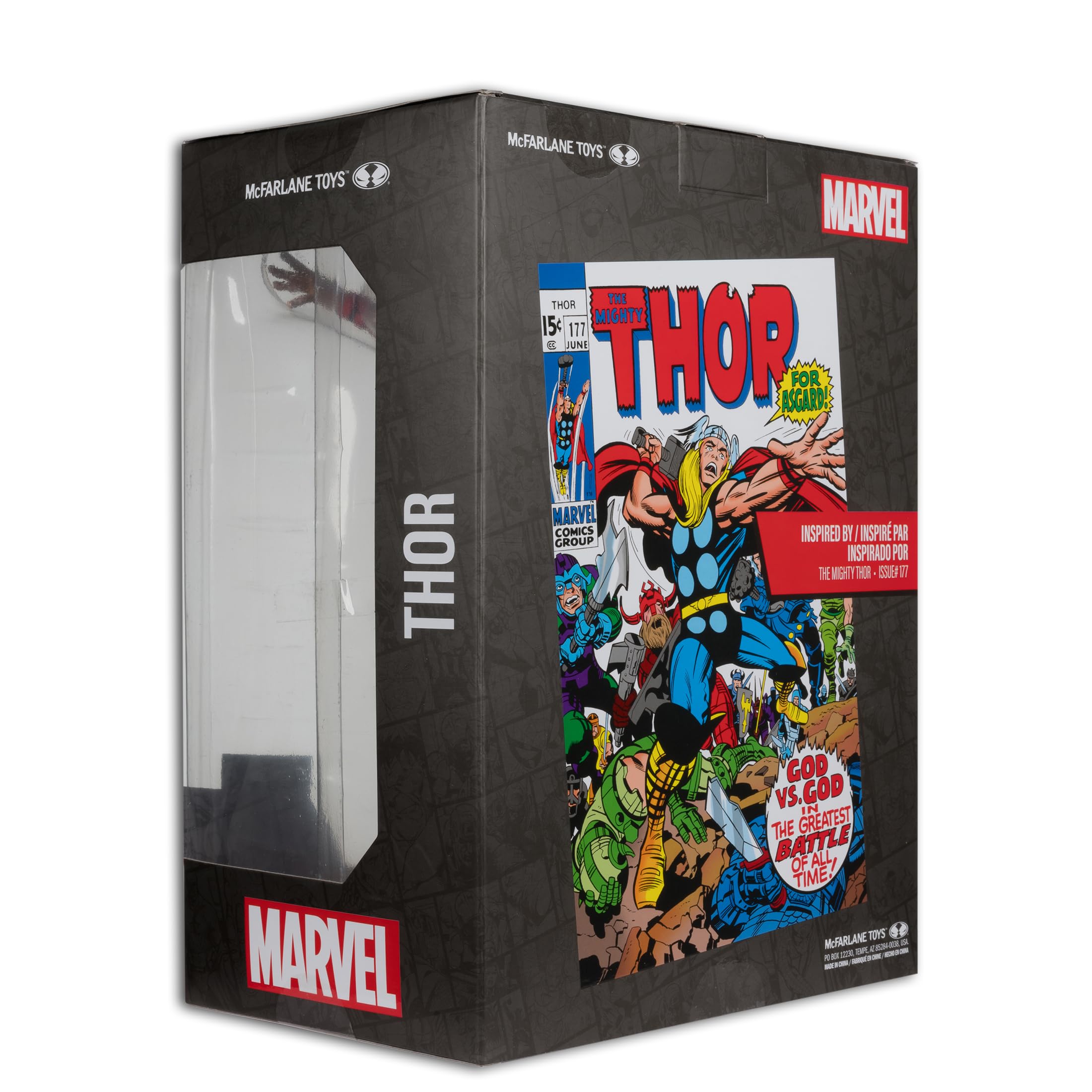 McFarlane Toys - Marvel Thor à l'échelle 1:6ème à Collectionner avec scène et Bande dessinée (The Mighty Thor #177)