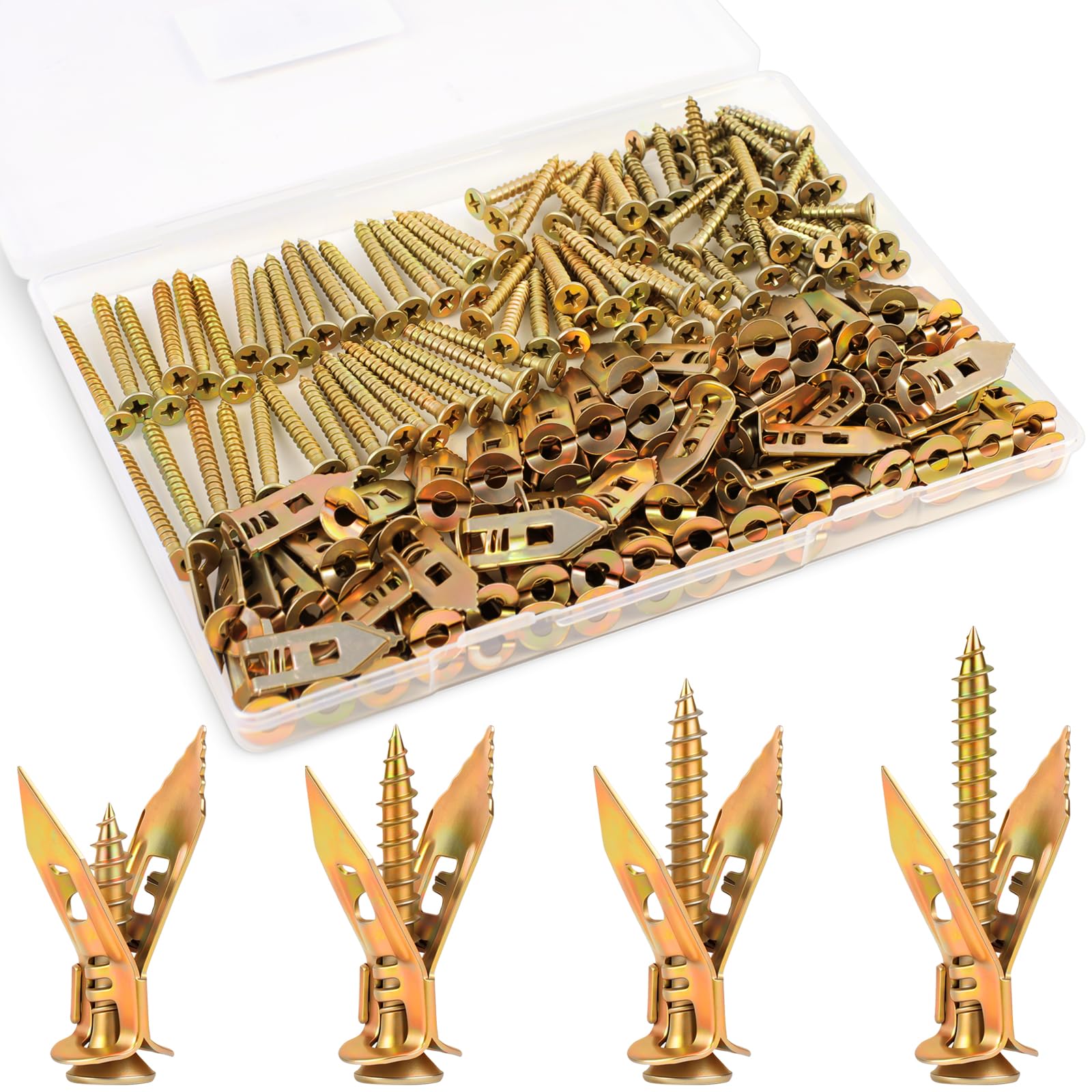 170 PCS Self Drilling Drywall Anchors with Screws Kit, Heavy Duty Dry Wall Anchors and Ex…