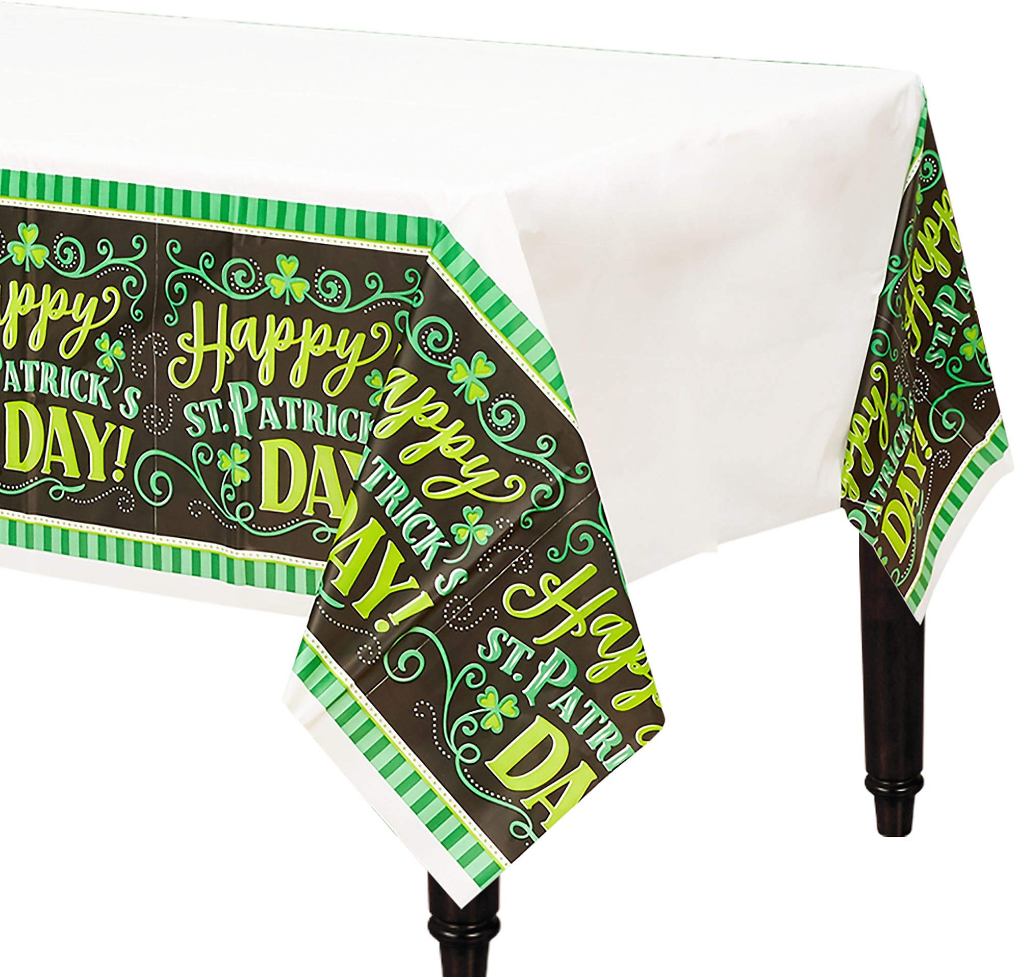 Vibrant & Durable Clover Me Lucky BPP Plastic Tablecover - 54" x 84" (3-Pack) - Perfect for St. Patrick's Day & Year-Round Celebrations