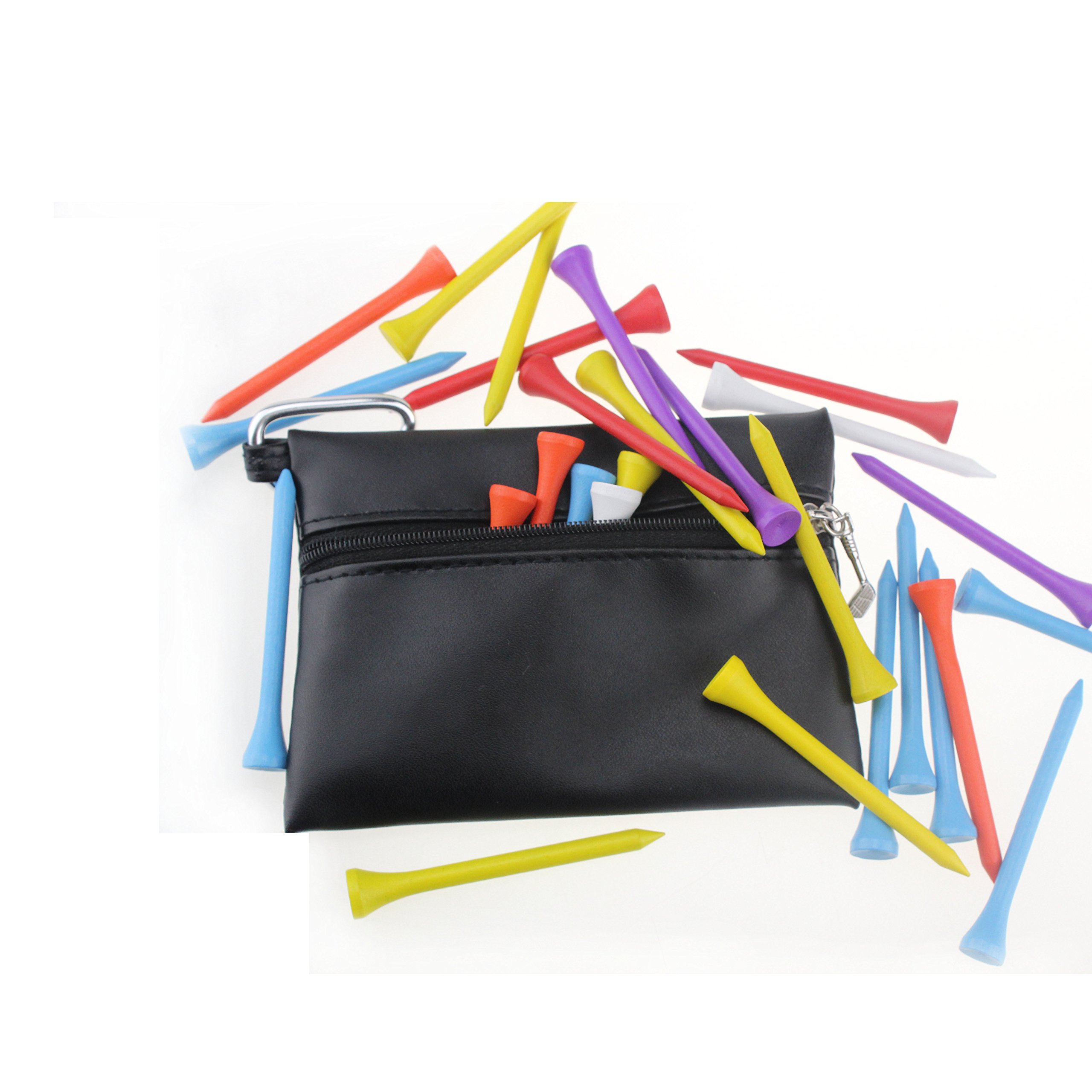 Crestgtolf PU Golf Tee Pouch Bag 10 pz