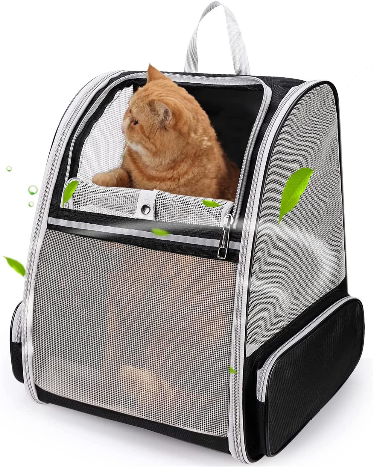 TOMVAESPet Backpack Carrier for Small Cats Dogs,Collapsible,Ventilated Design,Safety Straps, Buckle Support,Designed for Travel,Hiking,Walking,Outdoor Use