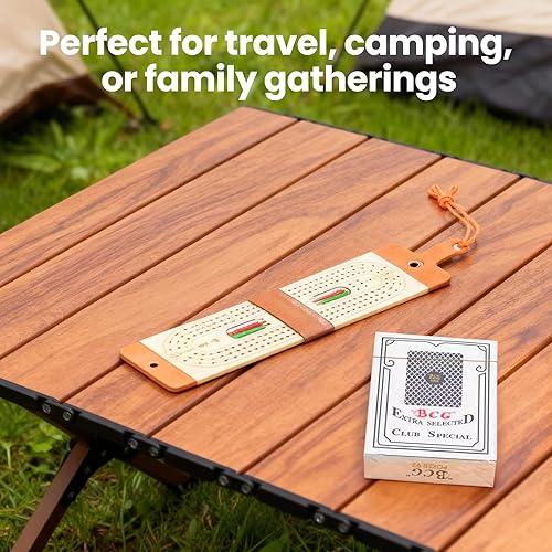 Miniatura 3 de Juego de mesa de viaje de cuna, juego de cuna plegable de cuero con 6 páginas y 1 carta, cuna portátil de viaje con área de almacenamiento de