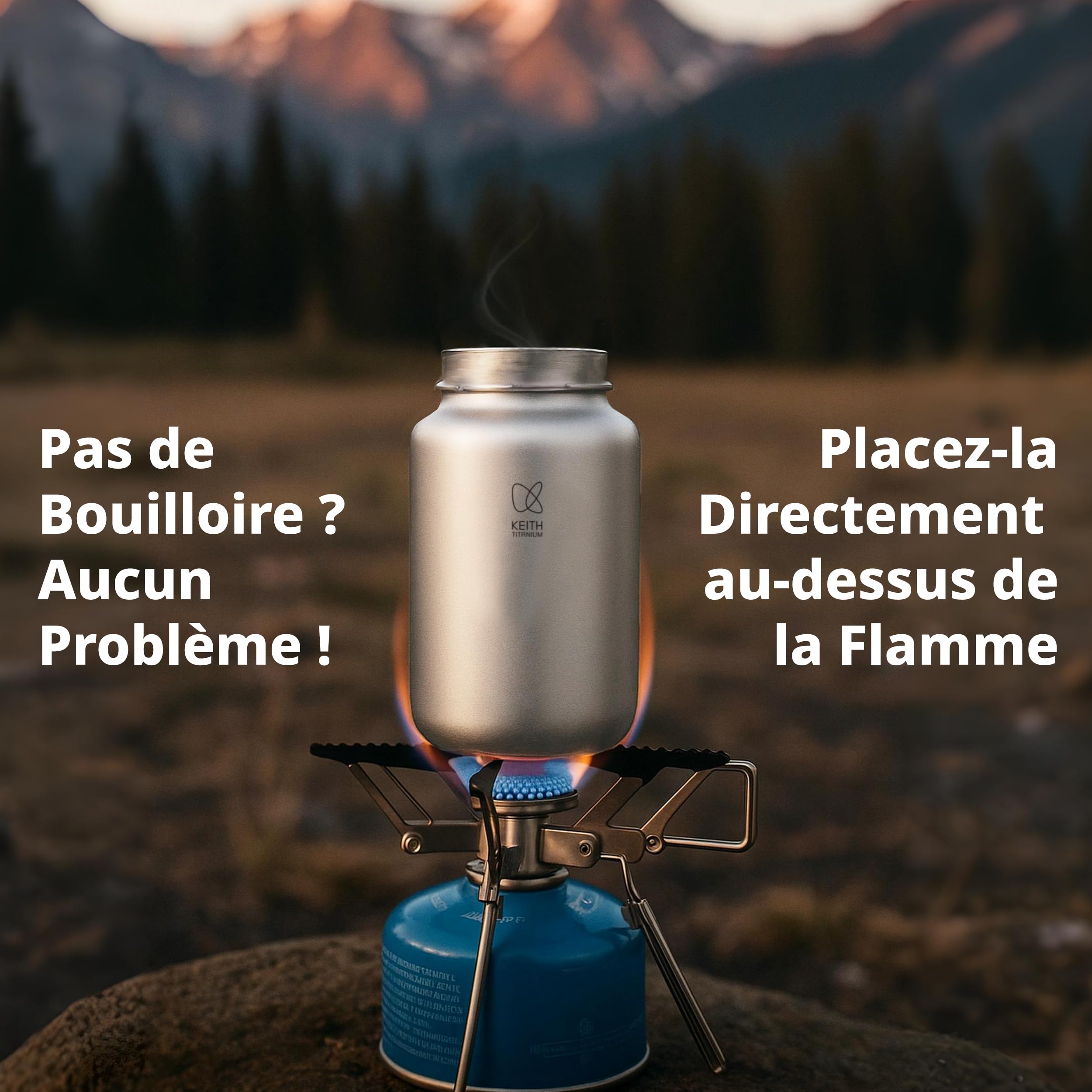 Keith Titan Bouteille d'eau de sport – Bouteille isotherme étanche avec couvercle isolé pour la randonnée, la salle de sport et les aventures en plein air, bouteille d'eau isolée (900 ml)