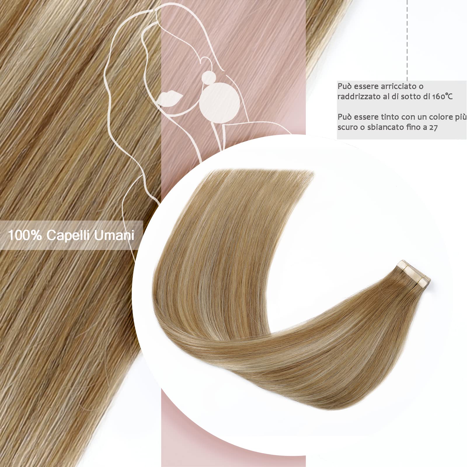 HotLulana Extension Capelli Veri Biadesivo Ombre Capelli Adesive Castano  Chiaro Mix Biondo Scuro Remy Tape in Hair Extension Adesive Seamless Skin  Weft Hair Extension 20 Pieces 50 g 20 Pollici (50 cm) – BigaMart, image size:1600x1600