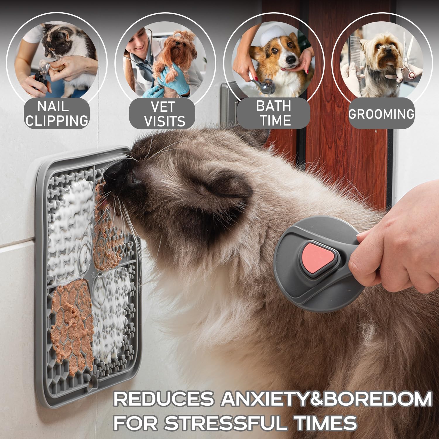 Leckmatte Für Hunde & Katzen (2 Stück) – Langsamer Futterspender Mit Saugnäpfen Gegen Schlingen & Stress