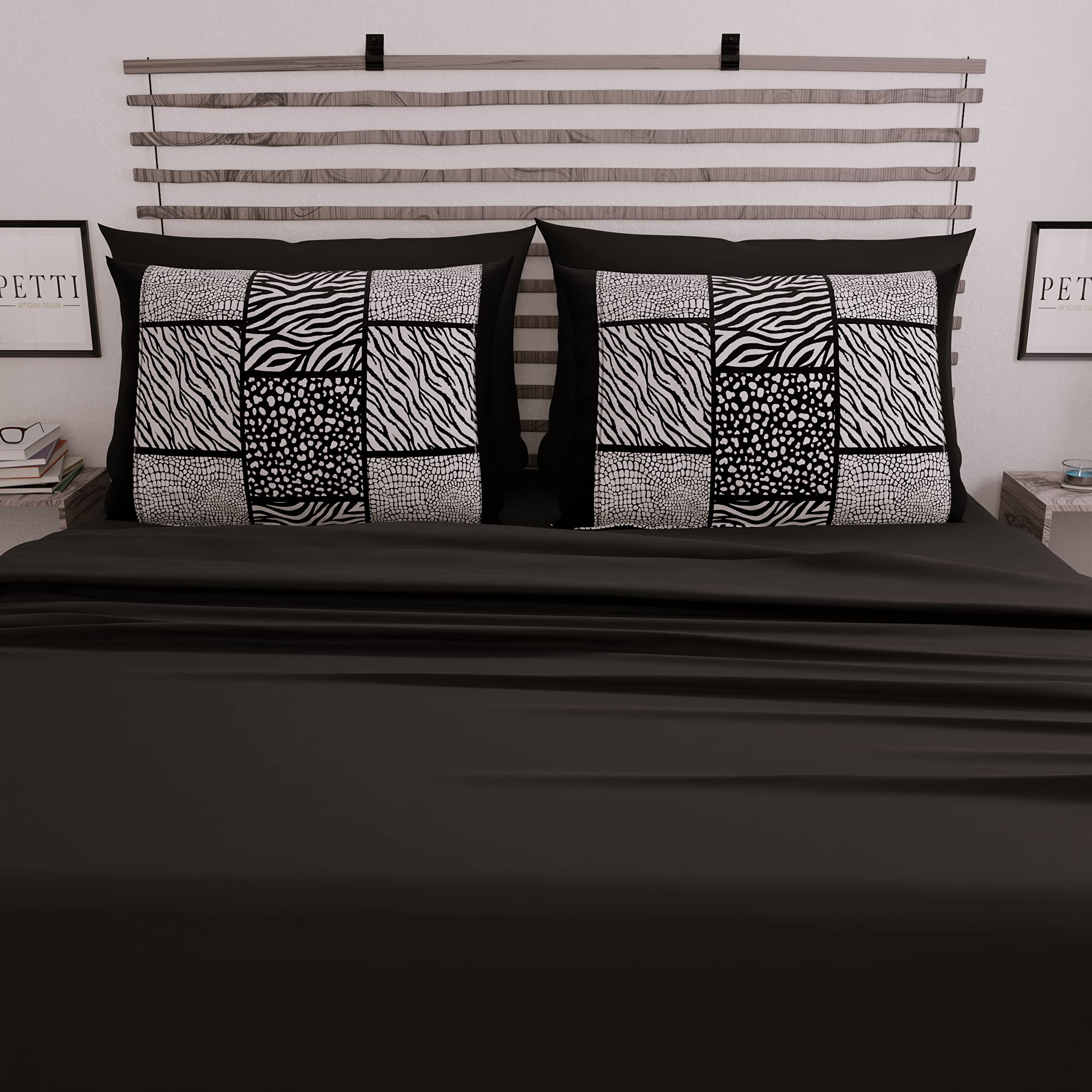 PETTI Artigiani Italiani, Complete Bed Set, Double Sheets, Zebrato Sheets, Double Bed Set - Image 4