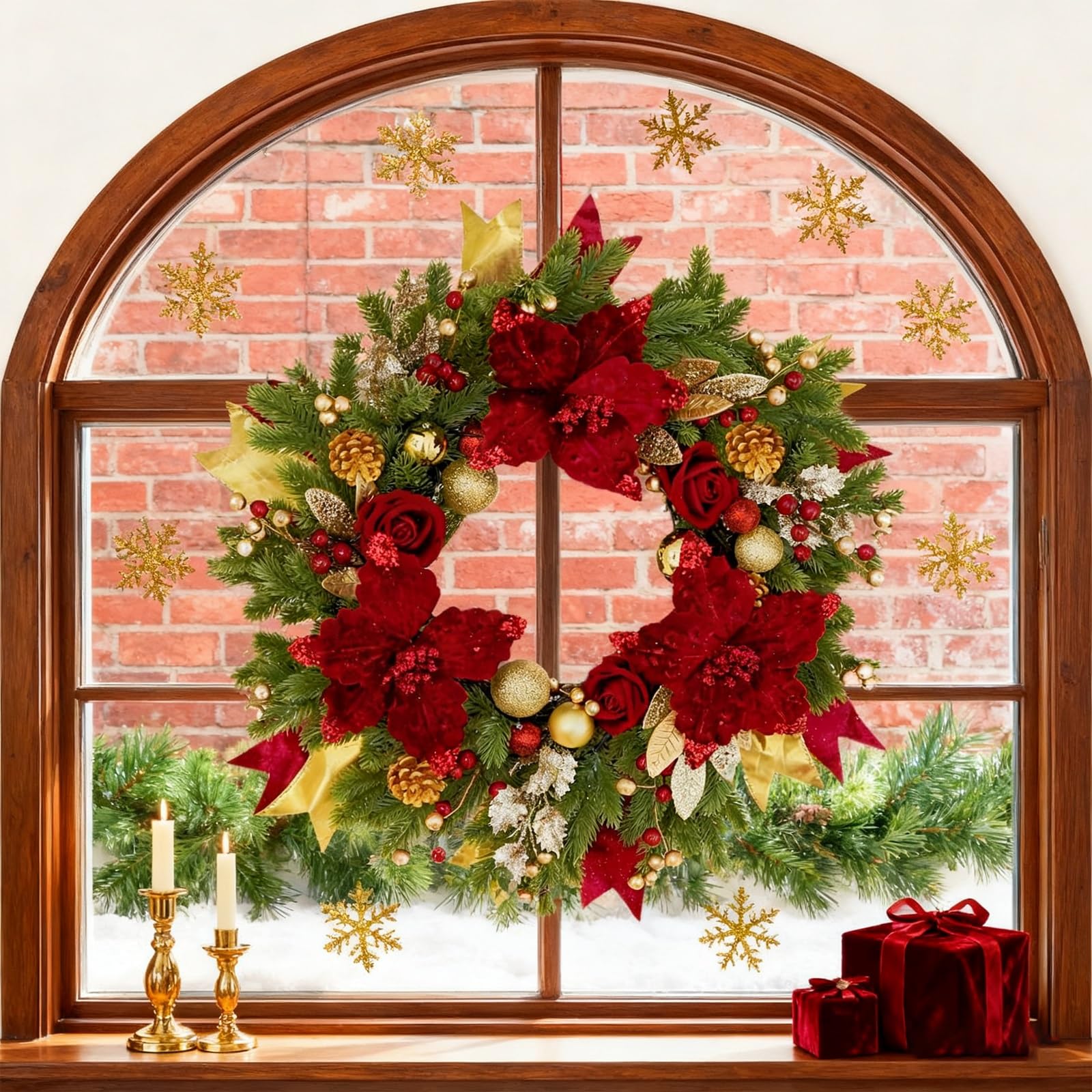 18/22/26 Zoll Große Weihnachtskränze (für Haustüren), Realistische Künstliche Tannenzapfenkränze, Perfekt For Hauseingänge, Wände, Fenster, Treppenhäuser(19.7x19.7in)