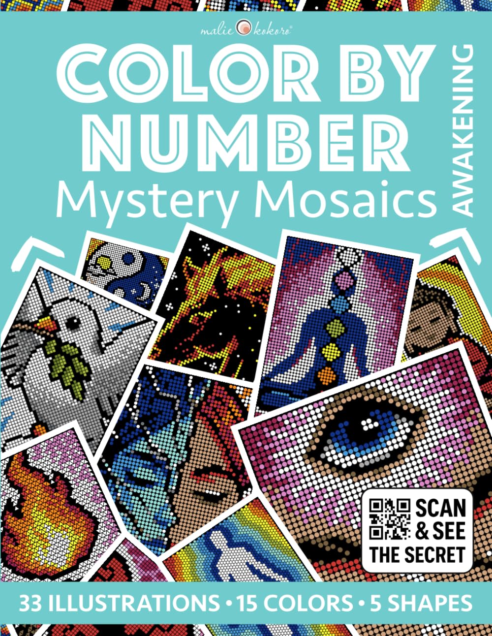 Color by Number: Awakening | Mystery Mosaics Coloring Book for Adults | Spiritual Symbols for Relaxation and Mindfulness: Mystical Journey | Stress Relief | Calm Your Mind