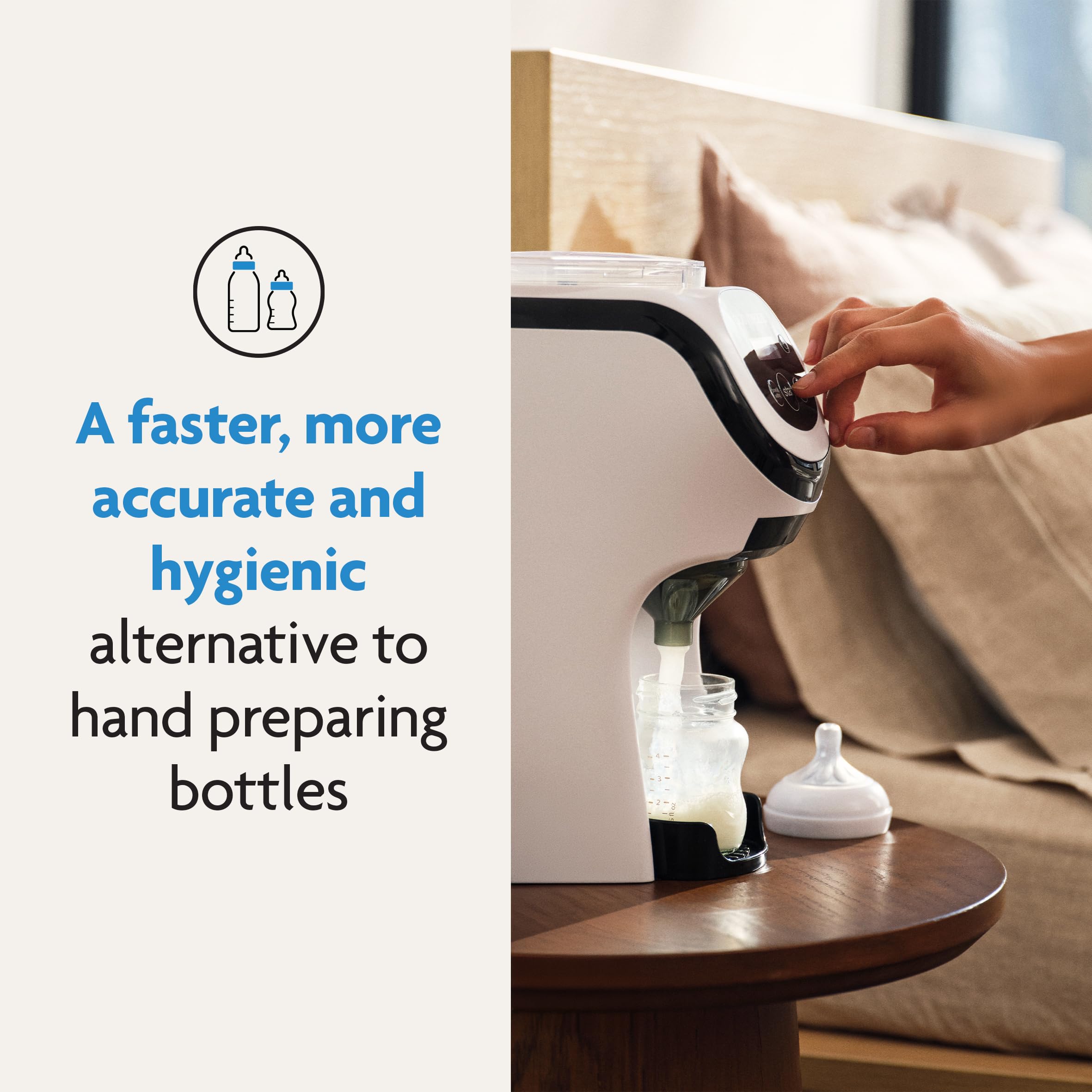Baby Brezza Formula Pro Mini fabricante de fórmulas para bebés – Máquina mezcladora de fórmula para bebés pequeña se adapta a espacios pequeños y es portátil para viajes – Los fabricantes de biberones