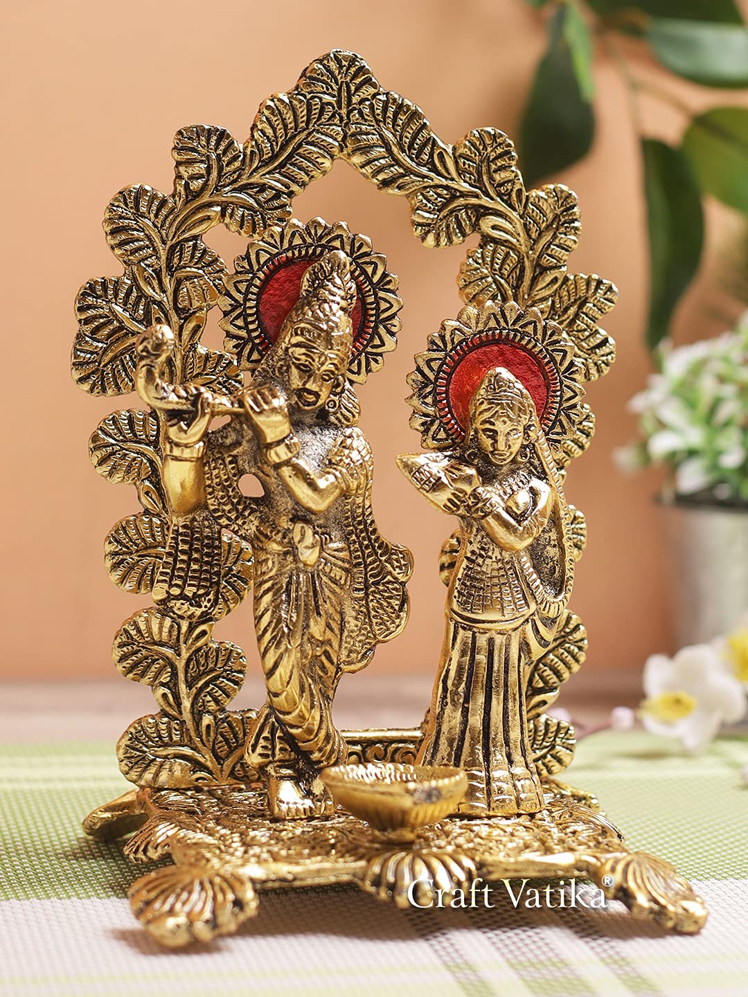 Buy CraftVatika Radha Krishna Idol Murti with Diya Showpiece for Home