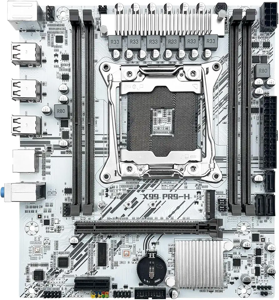 QUASAR X99 PR9-H Placa-Mãe ATX, LGA 2011-3, DDR4, M.2 NVMe, SATA 3.0, USB 3.0, Branca