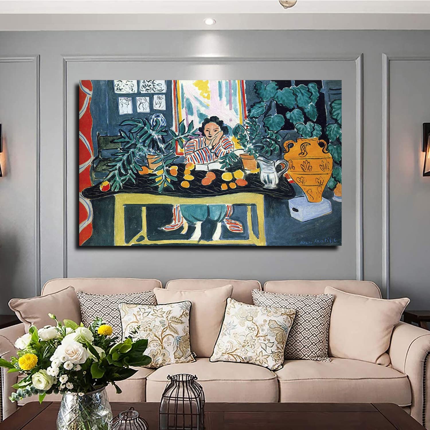 Amazon.com: BOHU ARTS Interior with an Etruscan Vase by Henri