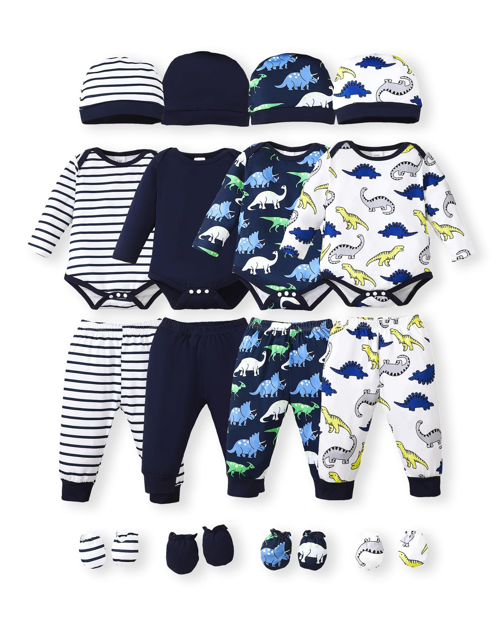 NZRVAWS Newborn Baby Boy Girl Clothes Unisex Preemie Infant Must Have Pants Set Outfits 0-18 Months 20 Pcs Essentials Gift